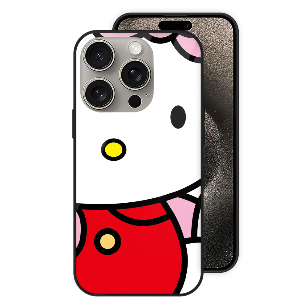 （画像用） Hello Kitty ハローキティ 【iPhone15Pro対応】スマホケース 耐衝撃＆黄変防止 背面ガラス