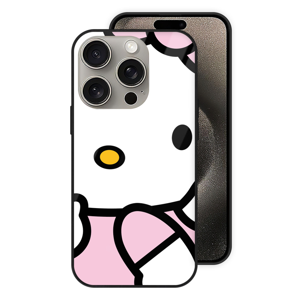 （画像用） Hello Kitty ハローキティ 【iPhone15Pro対応】スマホケース 耐衝撃＆黄変防止 背面ガラス