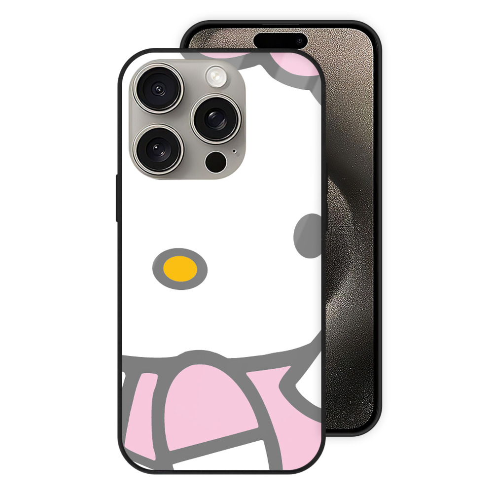 （画像用） Hello Kitty ハローキティ 【iPhone15Pro対応】スマホケース 耐衝撃＆黄変防止 背面ガラス