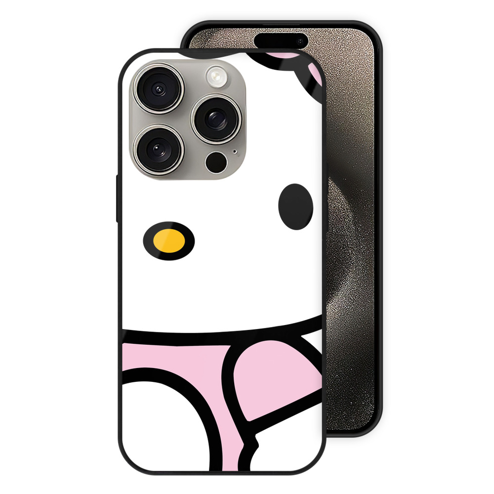 （画像用） Hello Kitty ハローキティ 【iPhone15Pro対応】スマホケース 耐衝撃＆黄変防止 背面ガラス