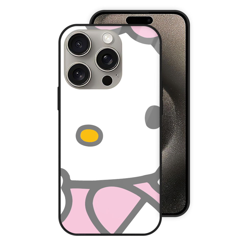 （画像用） Hello Kitty ハローキティ 【iPhone15Pro対応】スマホケース 耐衝撃＆黄変防止 背面ガラス