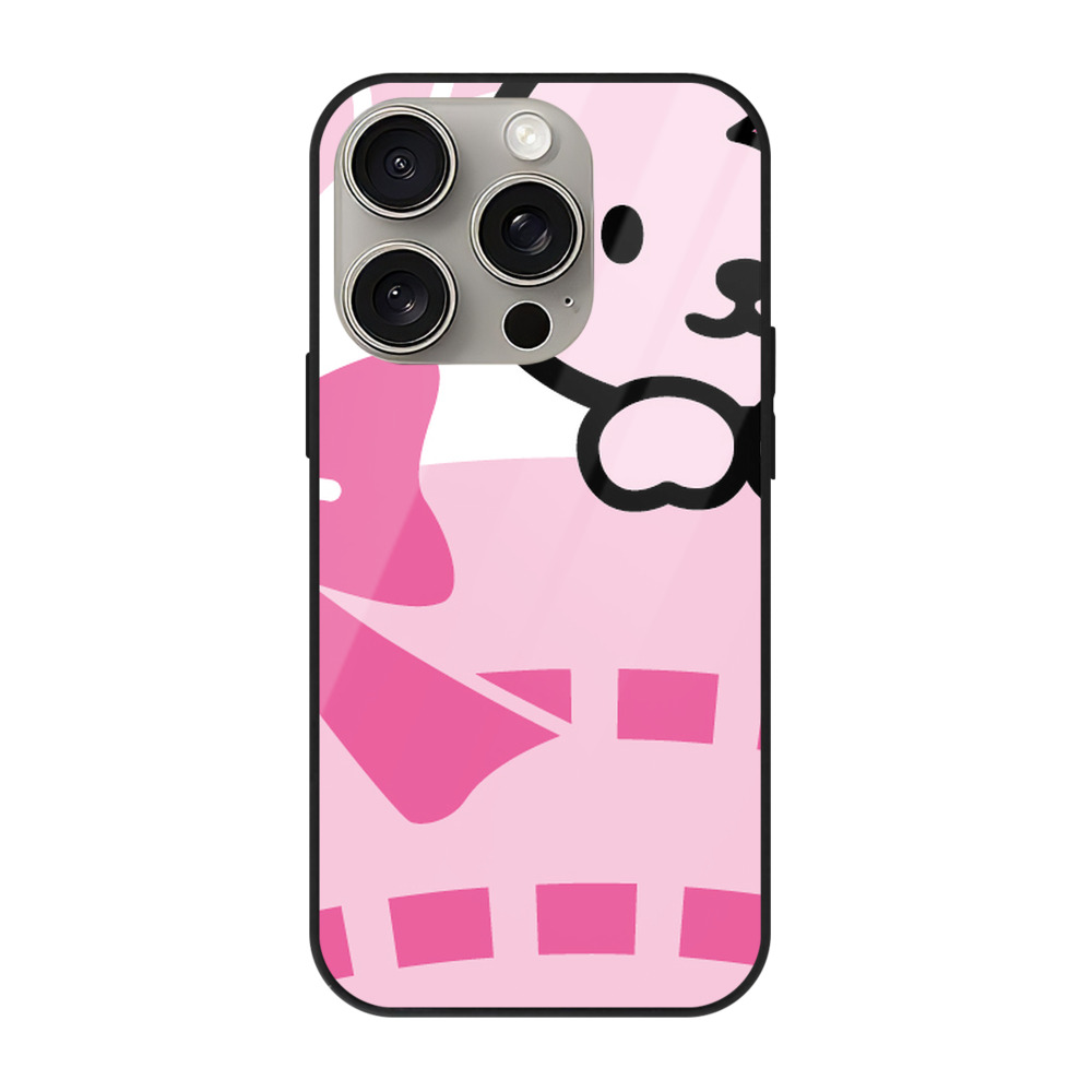 （画像用） Hello Kitty ハローキティ 【iPhone15Pro対応】スマホケース 耐衝撃＆黄変防止 背面ガラス
