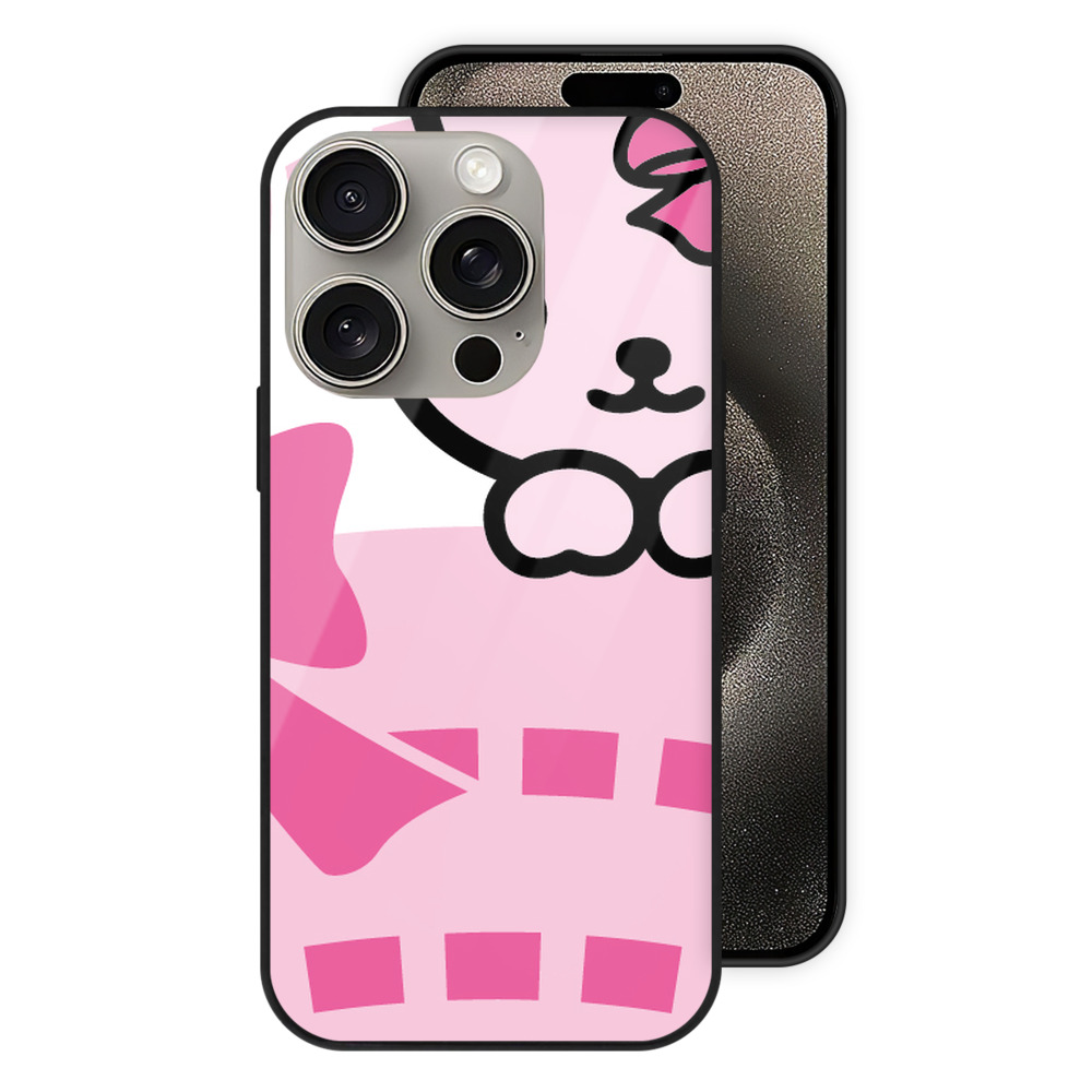 （画像用） Hello Kitty ハローキティ 【iPhone15Pro対応】スマホケース 耐衝撃＆黄変防止 背面ガラス