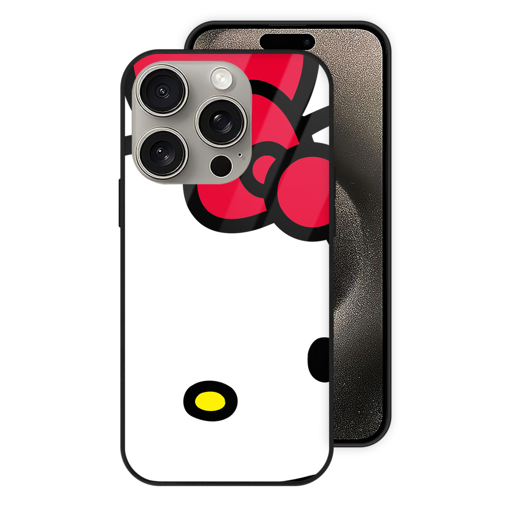 （画像用） Hello Kitty ハローキティ 【iPhone15Pro対応】スマホケース 耐衝撃＆黄変防止 背面ガラス