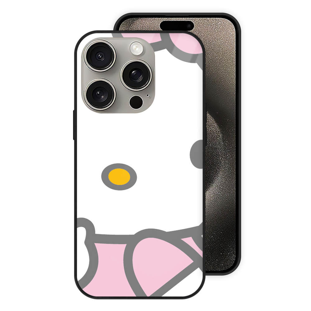 （画像用） Hello Kitty ハローキティ 【iPhone15Pro対応】スマホケース 耐衝撃＆黄変防止 背面ガラス