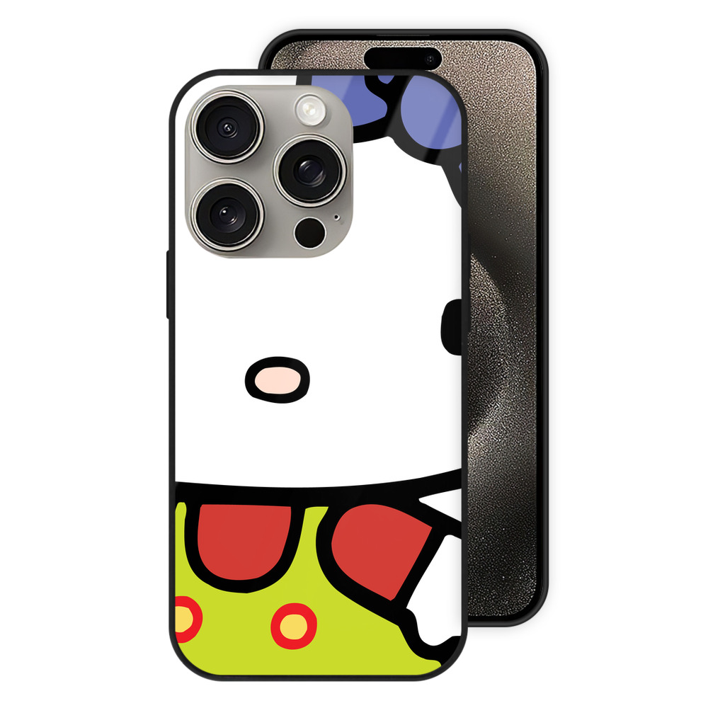 （画像用） Hello Kitty ハローキティ 【iPhone15Pro対応】スマホケース 耐衝撃＆黄変防止 背面ガラス