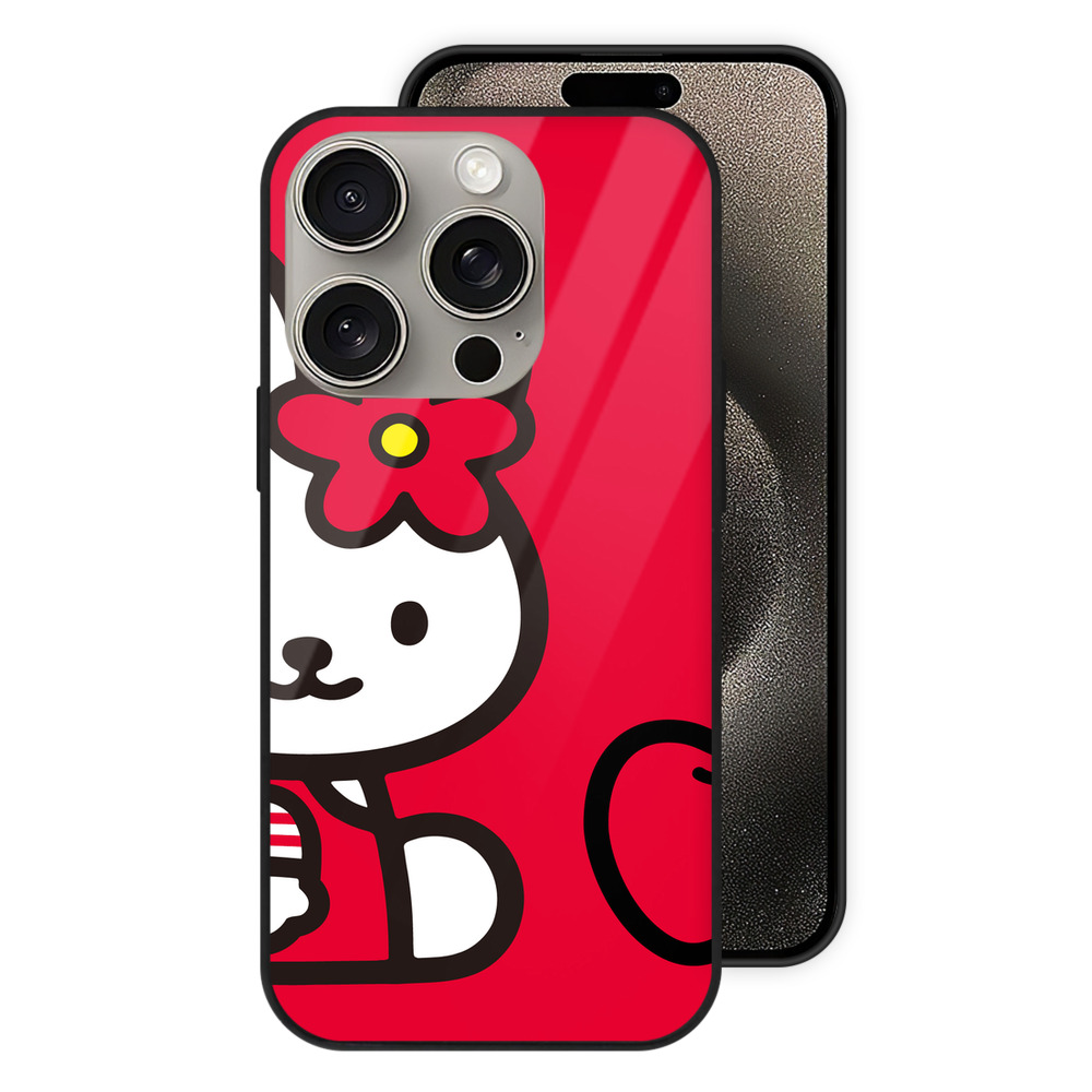 （画像用） Hello Kitty ハローキティ 【iPhone15Pro対応】スマホケース 耐衝撃＆黄変防止 背面ガラス