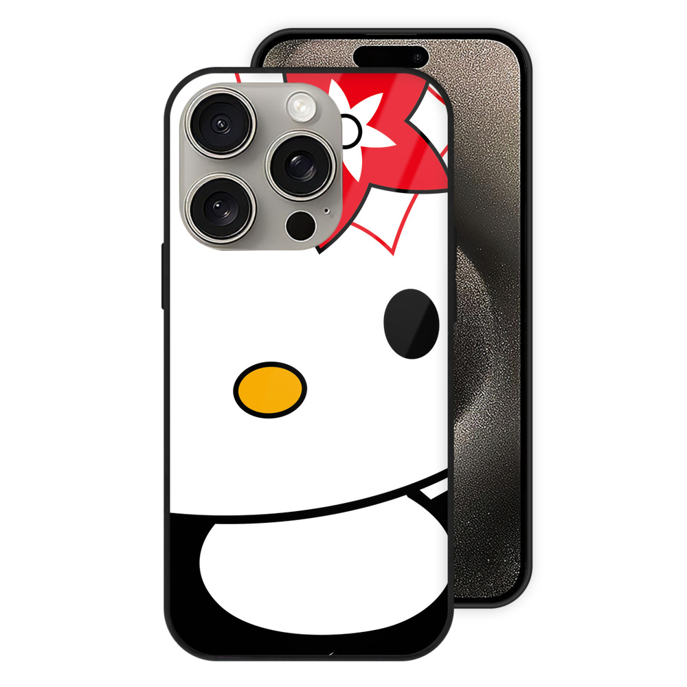 （画像用） Hello Kitty ハローキティ 【iPhone15Pro対応】スマホケース 耐衝撃＆黄変防止 背面ガラス