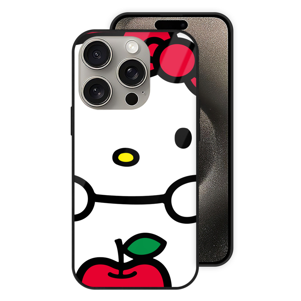 （画像用） Hello Kitty ハローキティ 【iPhone15Pro対応】スマホケース 耐衝撃＆黄変防止 背面ガラス