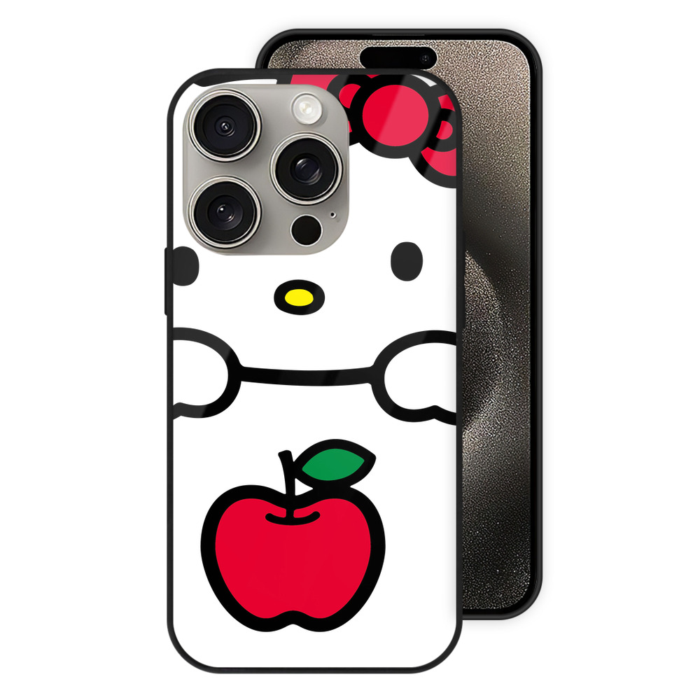 （画像用） Hello Kitty ハローキティ 【iPhone15Pro対応】スマホケース 耐衝撃＆黄変防止 背面ガラス