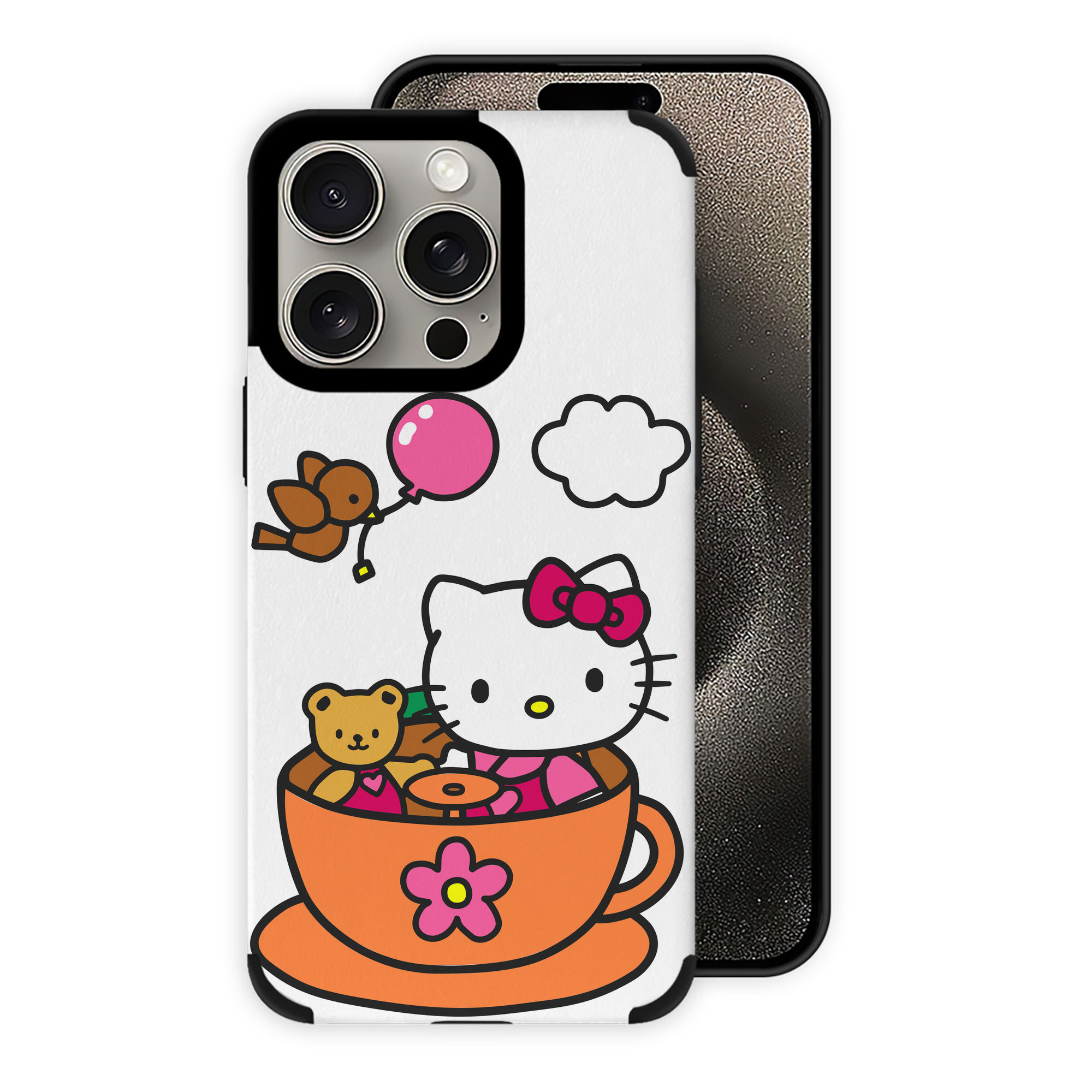 （画像用） Hello Kitty ハローキティ 【iPhone15ProMax対応】 PUレザー スマホケース 耐衝撃＆黄変防止