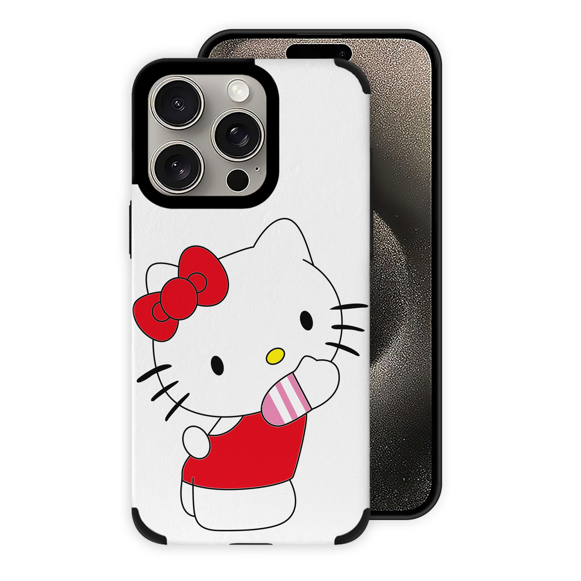 （画像用） Hello Kitty ハローキティ 【iPhone15ProMax対応】 PUレザー スマホケース 耐衝撃＆黄変防止
