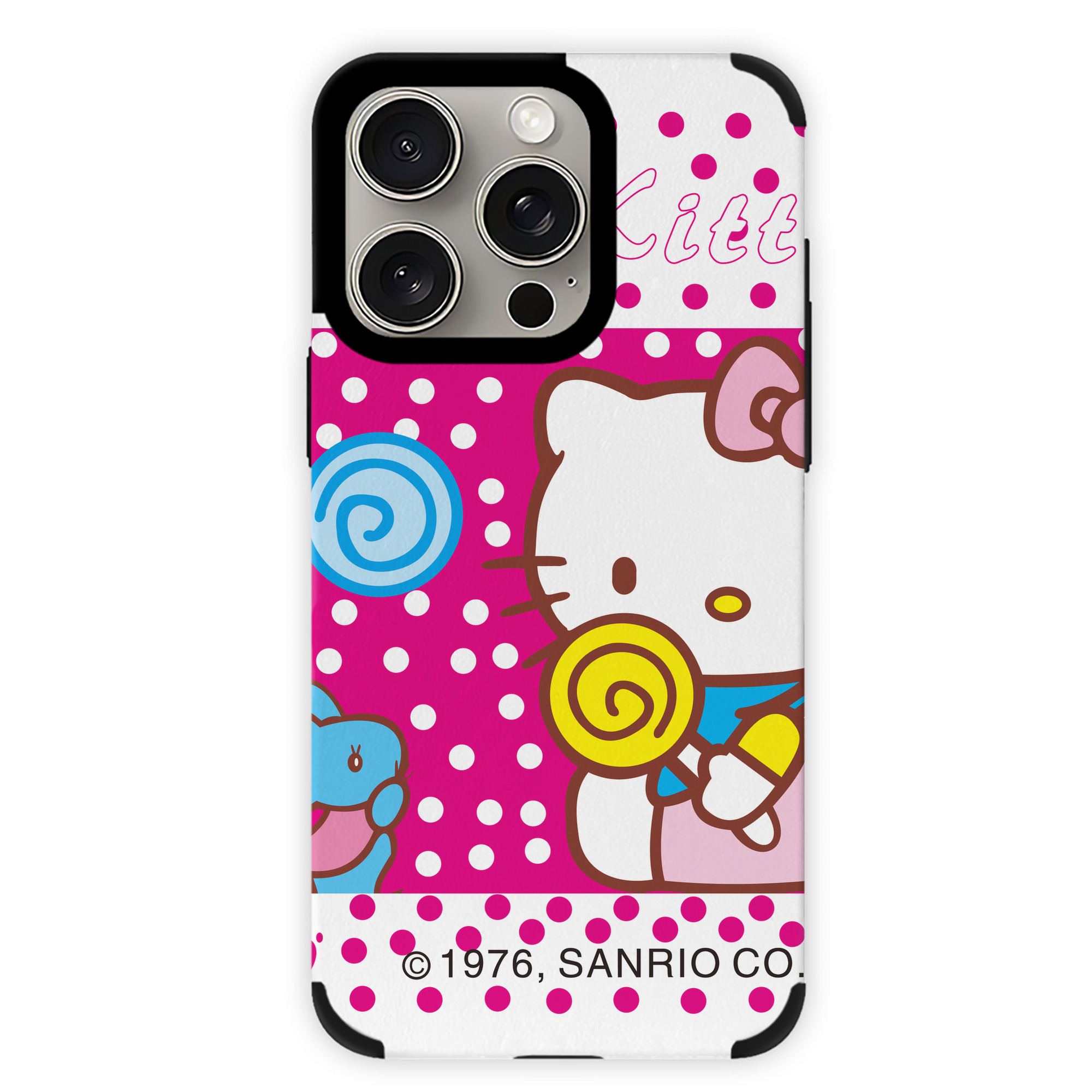 （画像用） Hello Kitty ハローキティ 【iPhone15ProMax対応】 PUレザー スマホケース 耐衝撃＆黄変防止