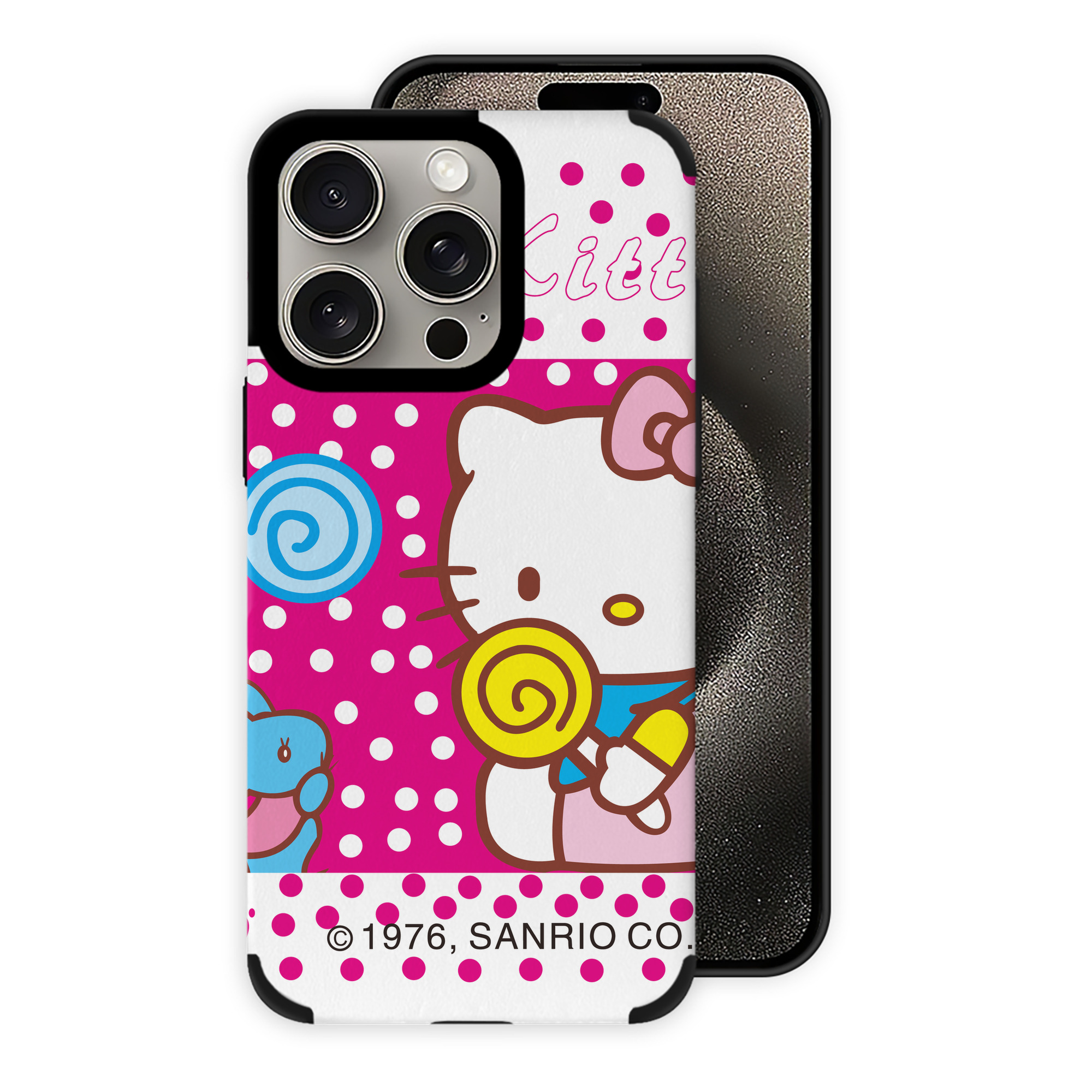 （画像用） Hello Kitty ハローキティ 【iPhone15ProMax対応】 PUレザー スマホケース 耐衝撃＆黄変防止