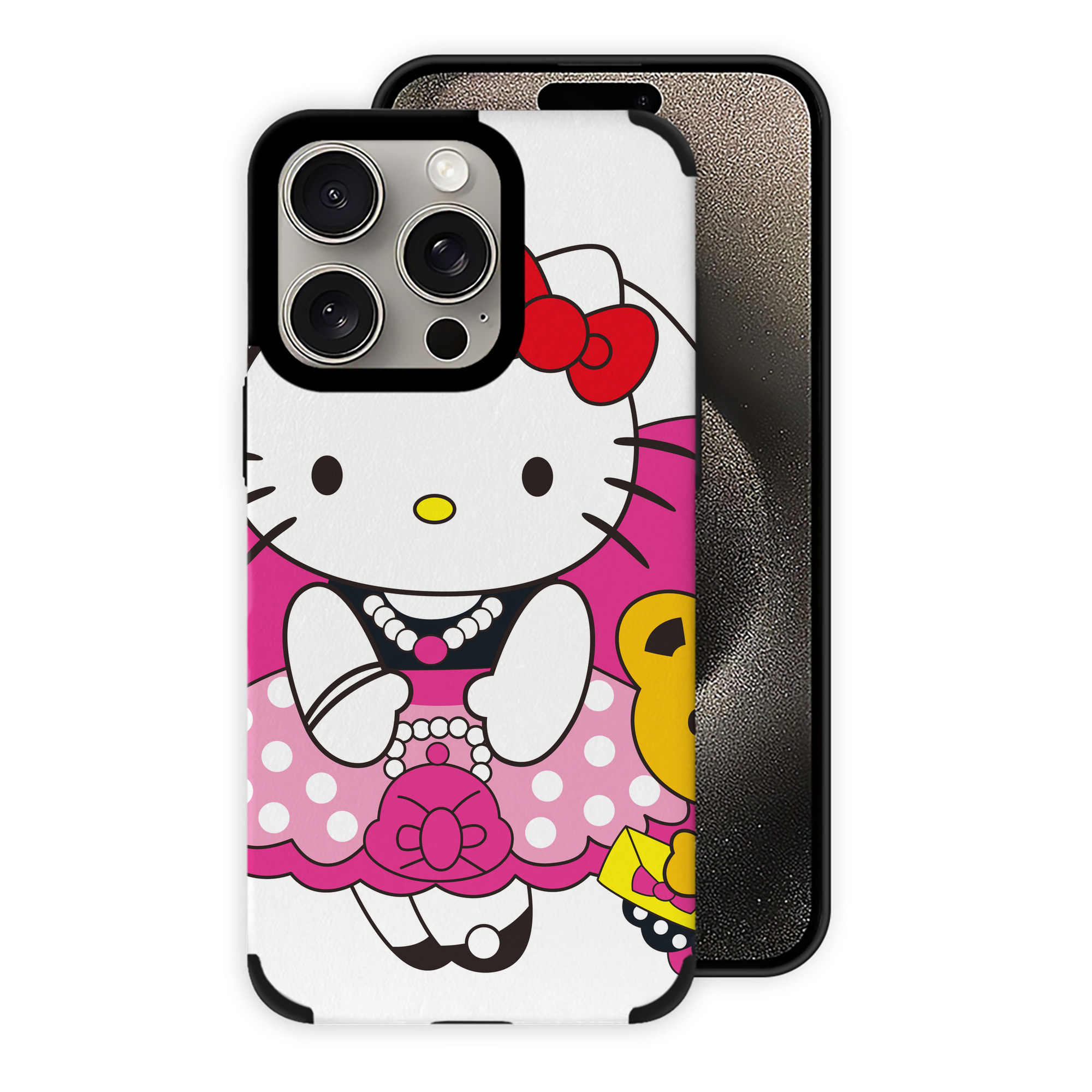 （画像用） Hello Kitty ハローキティ 【iPhone15ProMax対応】 PUレザー スマホケース 耐衝撃＆黄変防止