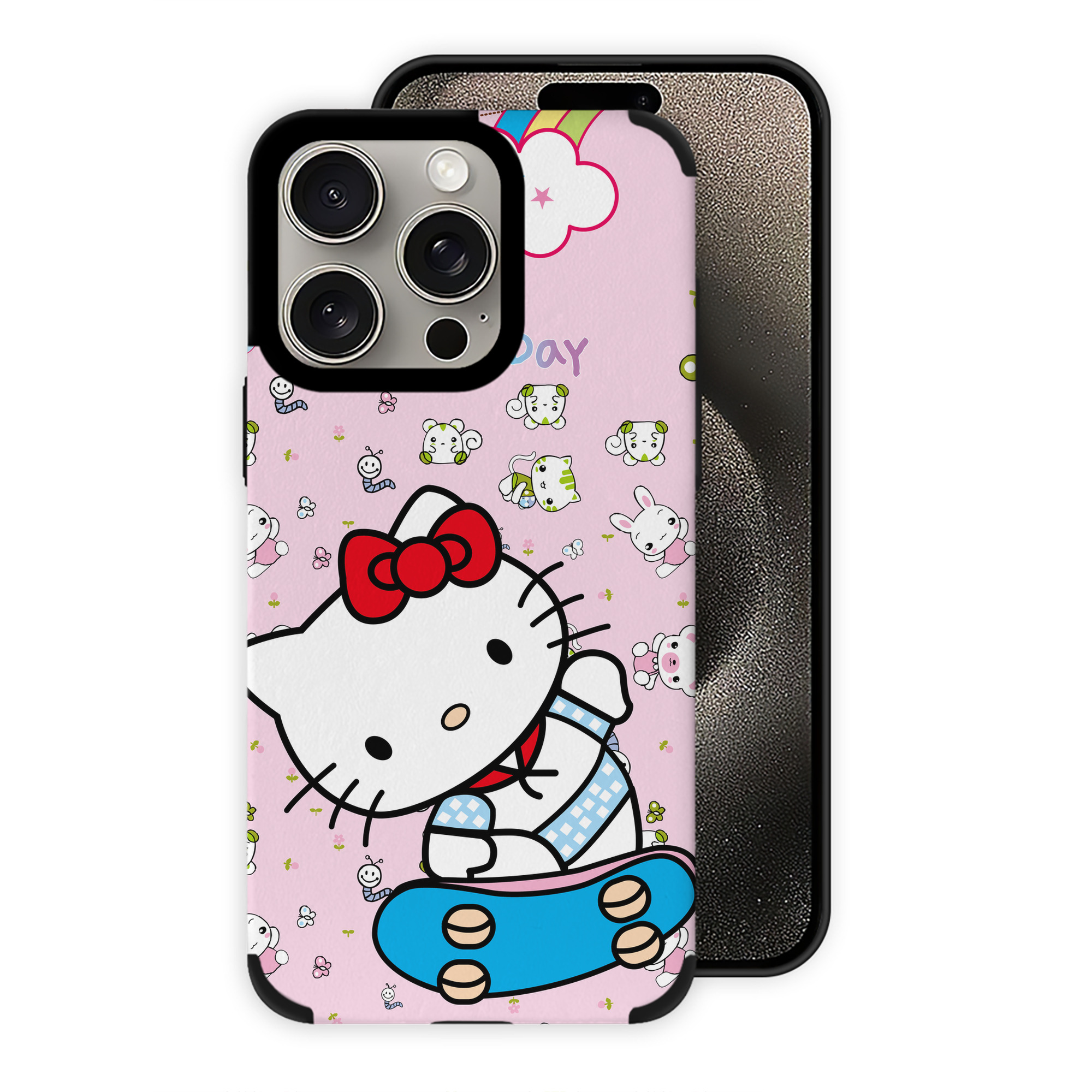 （画像用） Hello Kitty ハローキティ 【iPhone15ProMax対応】 PUレザー スマホケース 耐衝撃＆黄変防止