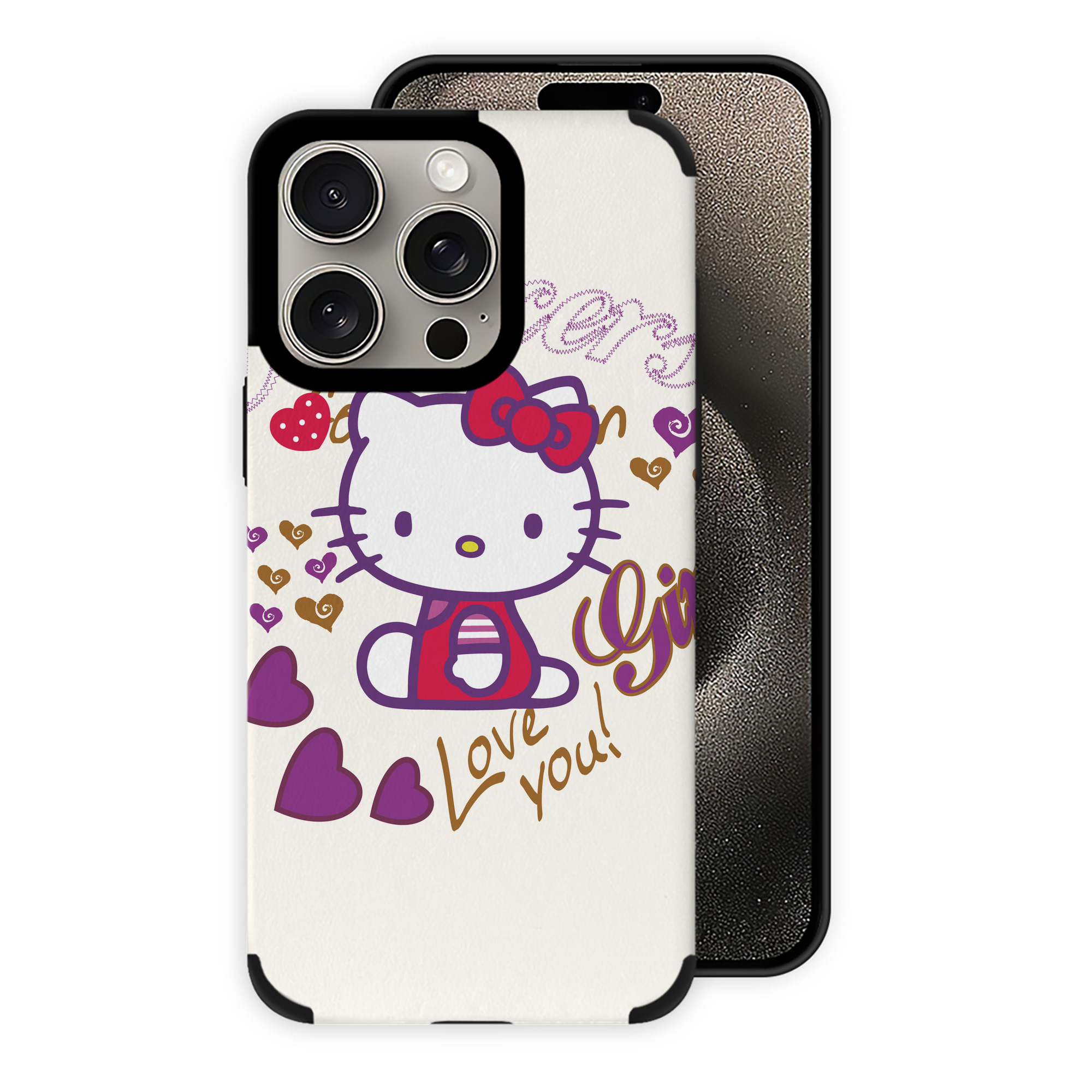 （画像用） Hello Kitty ハローキティ 【iPhone15ProMax対応】 PUレザー スマホケース 耐衝撃＆黄変防止
