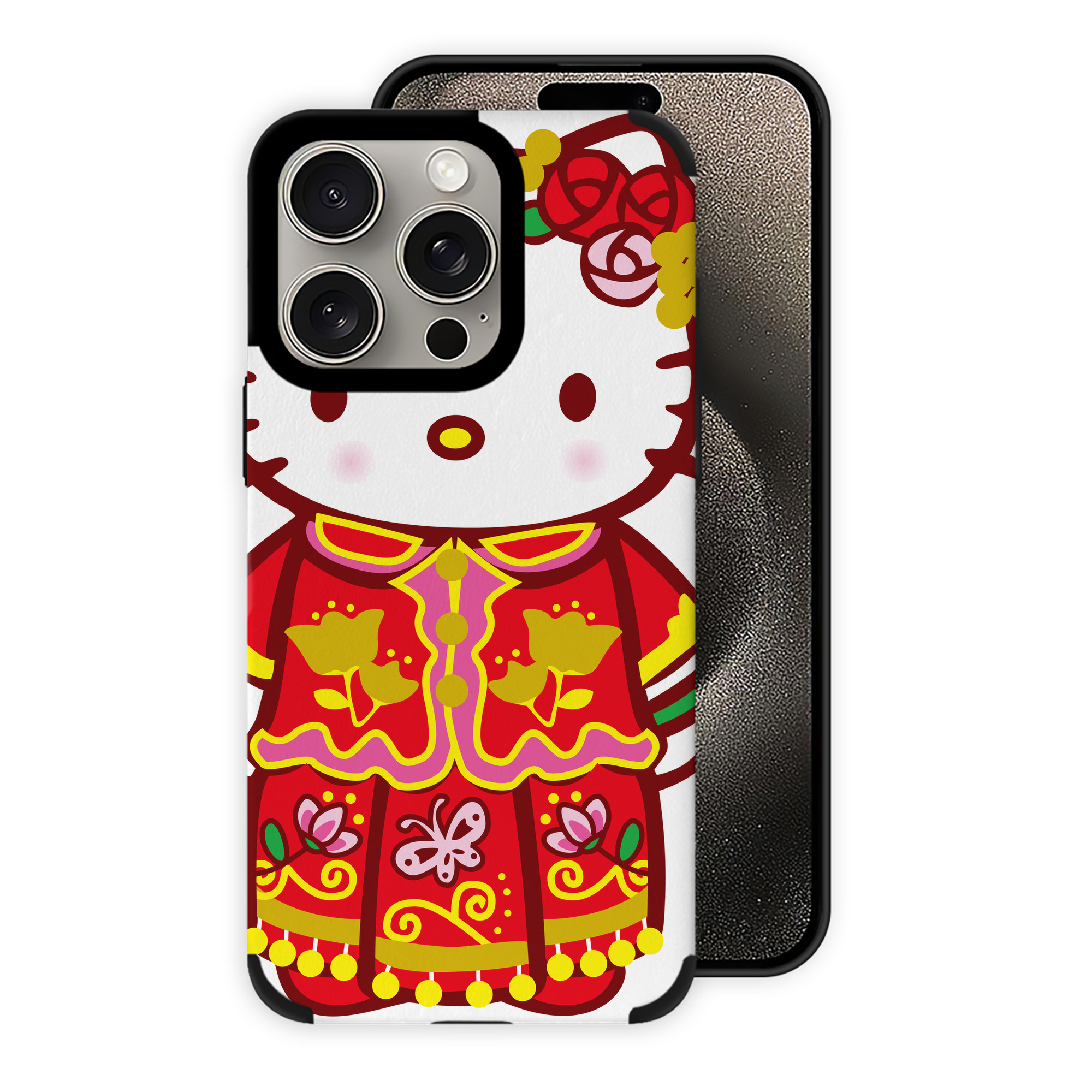 （画像用） Hello Kitty ハローキティ 【iPhone15ProMax対応】 PUレザー スマホケース 耐衝撃＆黄変防止