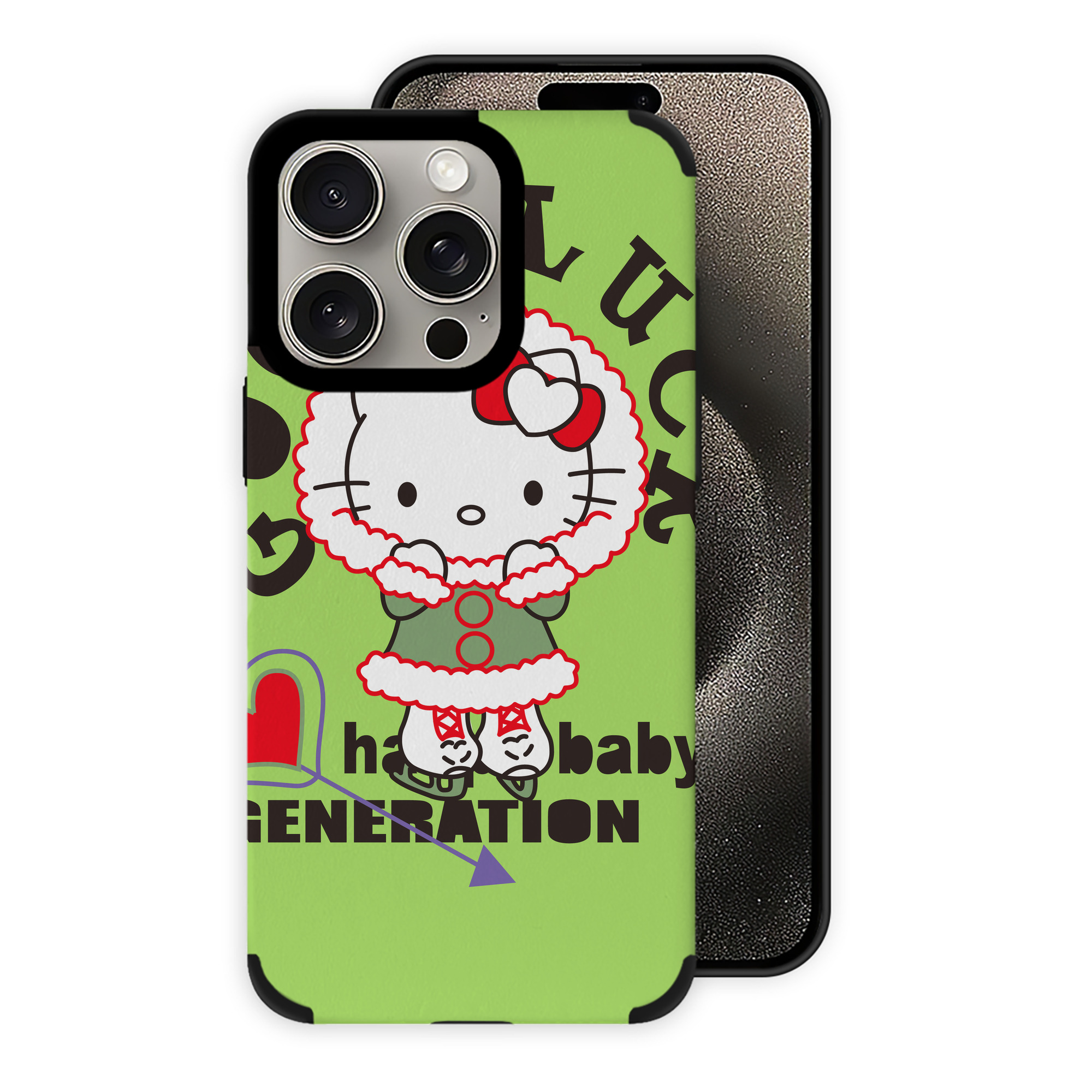 （画像用） Hello Kitty ハローキティ 【iPhone15ProMax対応】 PUレザー スマホケース 耐衝撃＆黄変防止