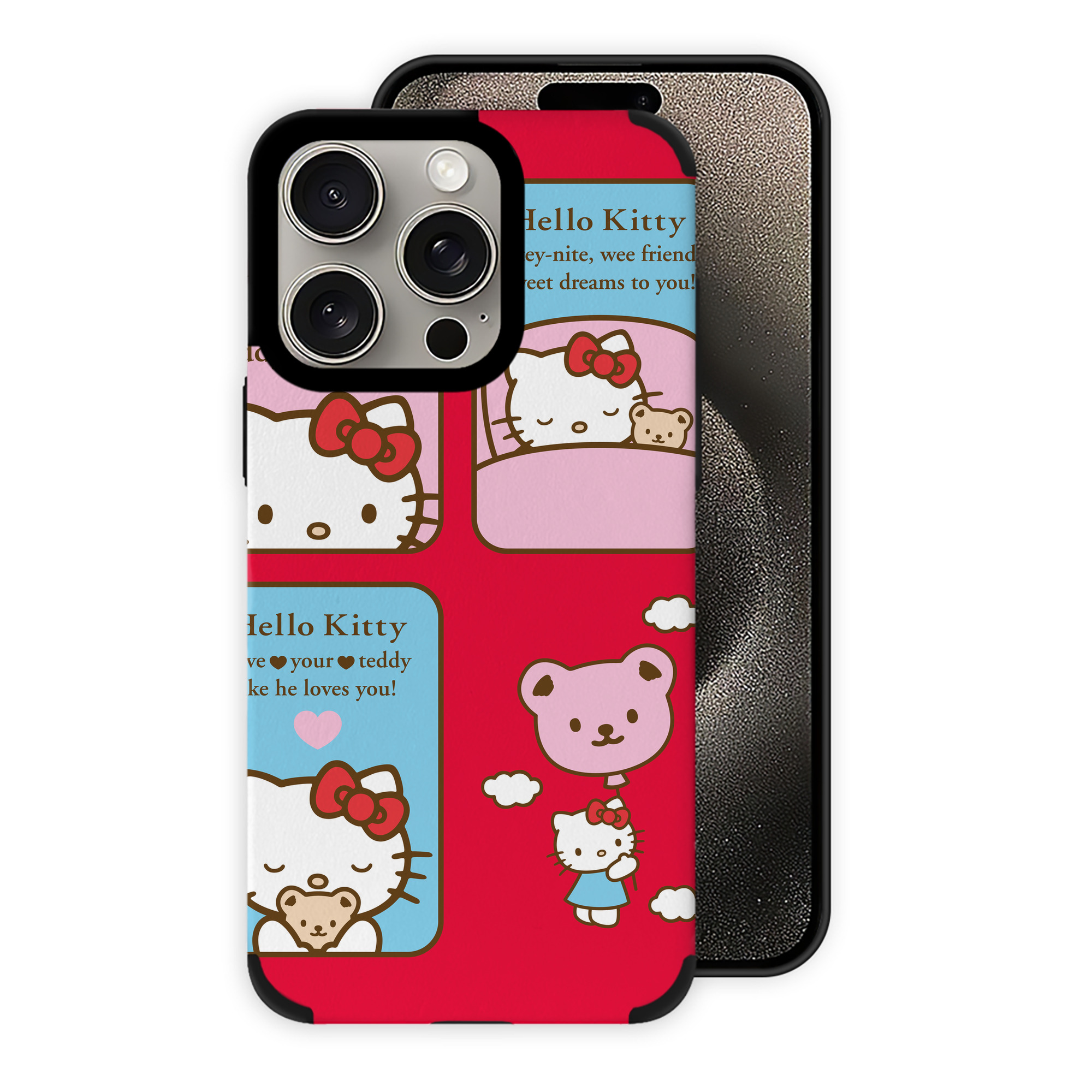 （画像用） Hello Kitty ハローキティ 【iPhone15ProMax対応】 PUレザー スマホケース 耐衝撃＆黄変防止