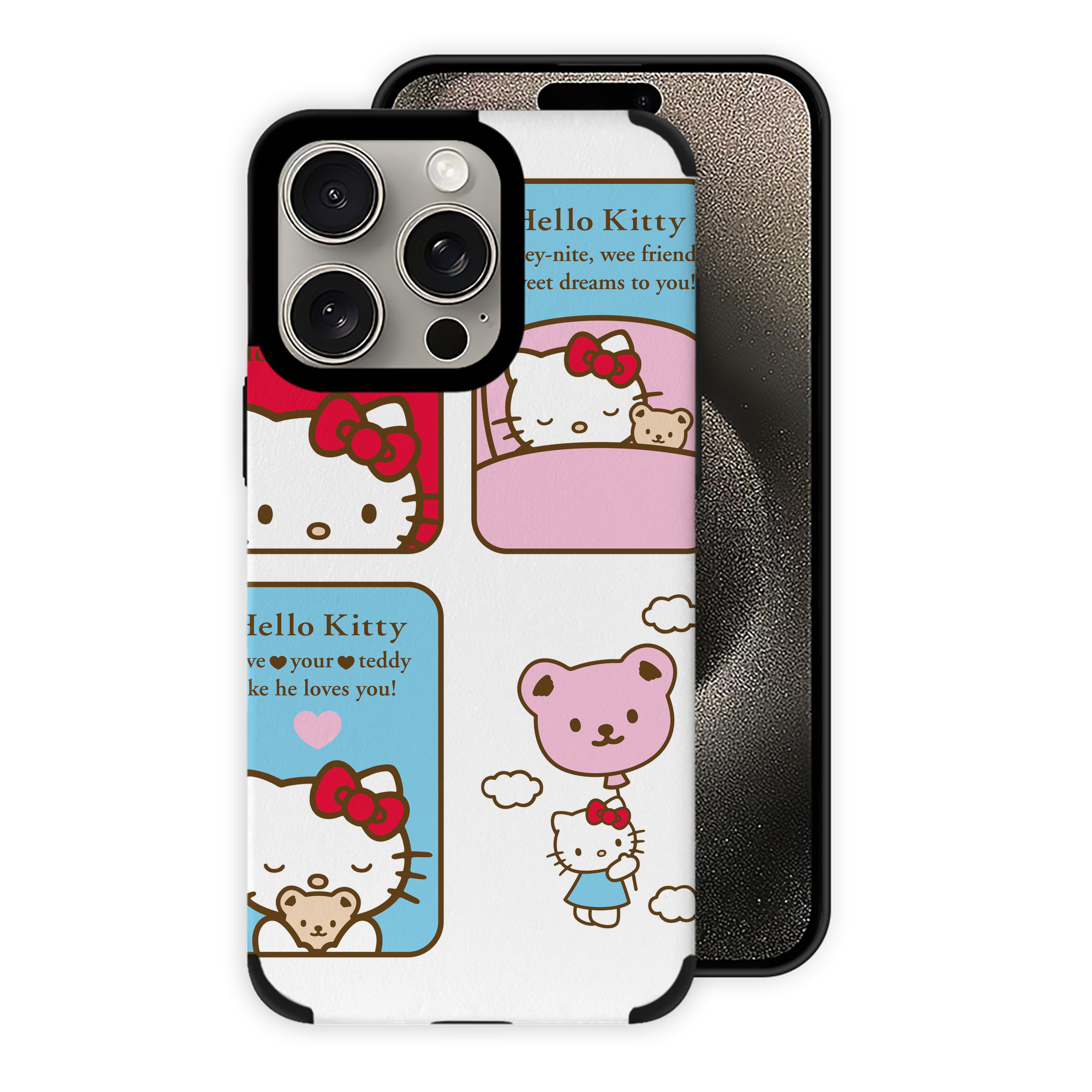 （画像用） Hello Kitty ハローキティ 【iPhone15ProMax対応】 PUレザー スマホケース 耐衝撃＆黄変防止
