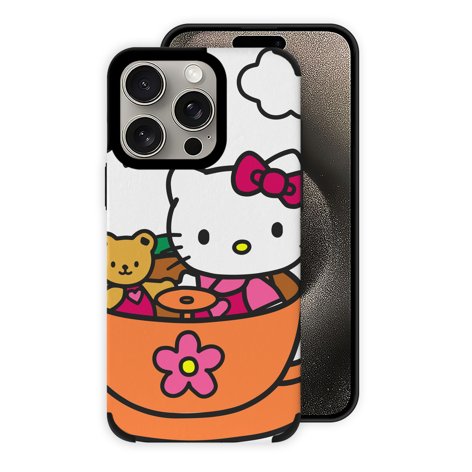 （画像用） Hello Kitty ハローキティ 【iPhone15ProMax対応】 PUレザー スマホケース 耐衝撃＆黄変防止