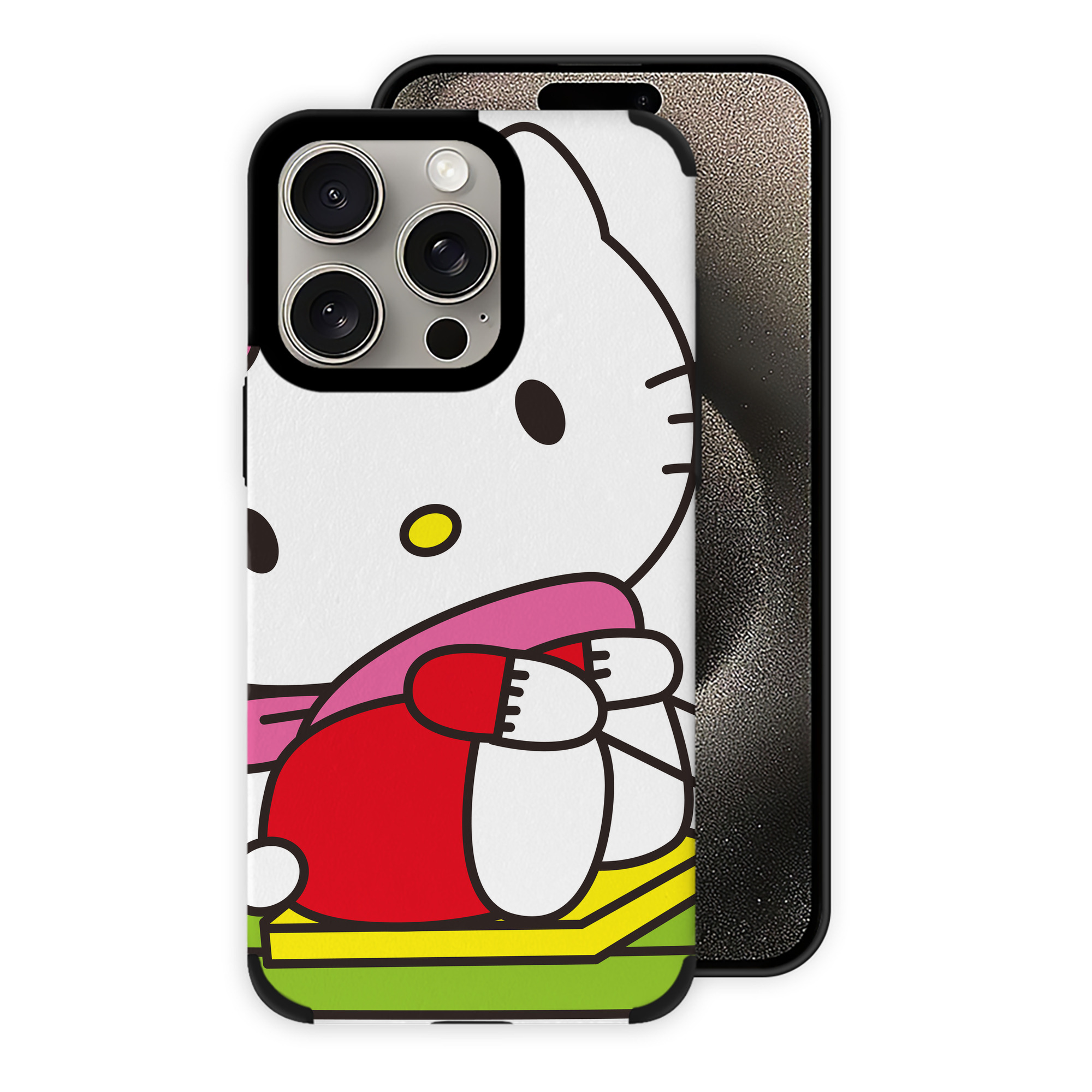 （画像用） Hello Kitty ハローキティ 【iPhone15ProMax対応】 PUレザー スマホケース 耐衝撃＆黄変防止
