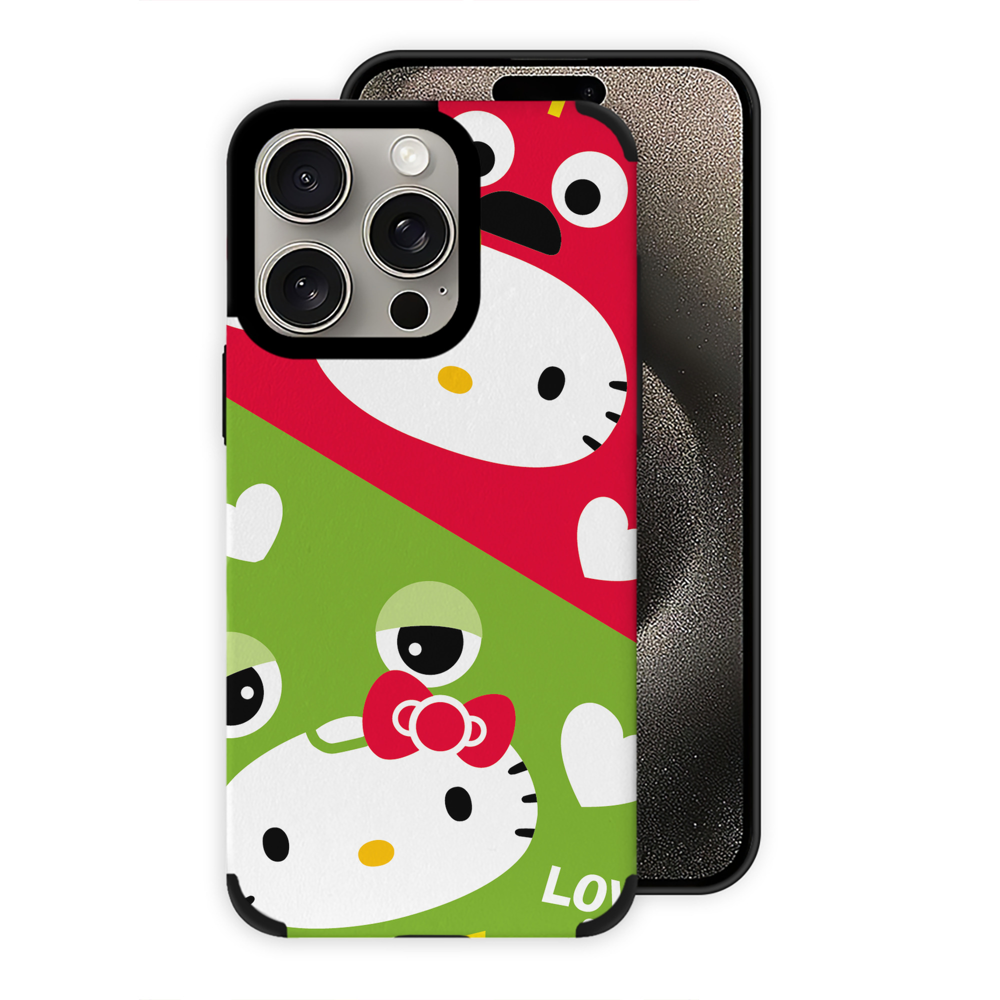 （画像用） Hello Kitty ハローキティ 【iPhone15ProMax対応】 PUレザー スマホケース 耐衝撃＆黄変防止