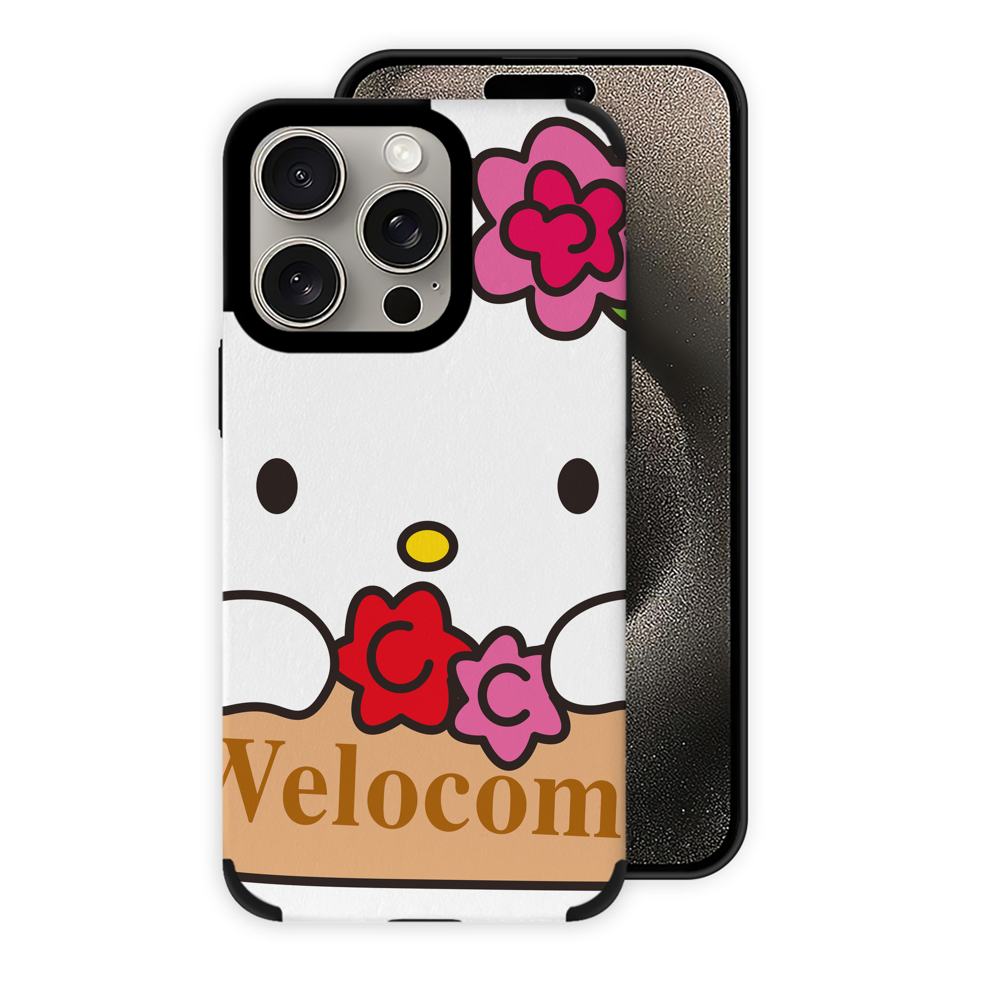 （画像用） Hello Kitty ハローキティ 【iPhone15ProMax対応】 PUレザー スマホケース 耐衝撃＆黄変防止
