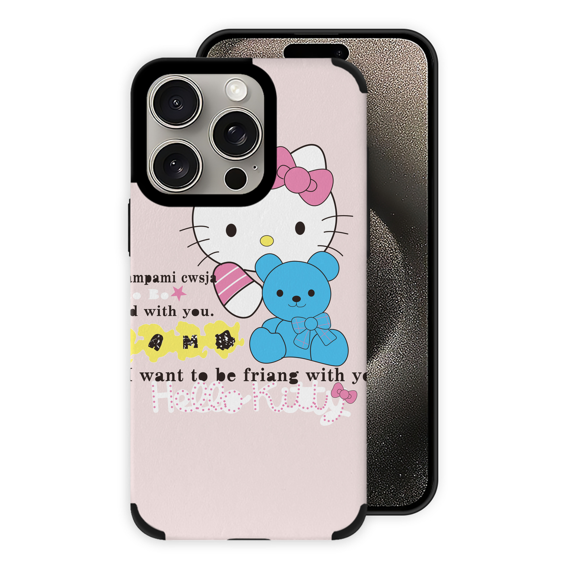 （画像用） Hello Kitty ハローキティ 【iPhone15ProMax対応】 PUレザー スマホケース 耐衝撃＆黄変防止
