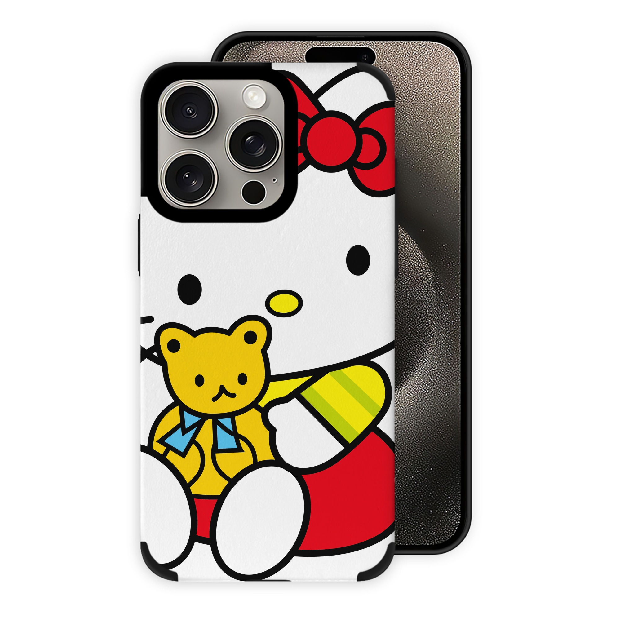 （画像用） Hello Kitty ハローキティ 【iPhone15ProMax対応】 PUレザー スマホケース 耐衝撃＆黄変防止