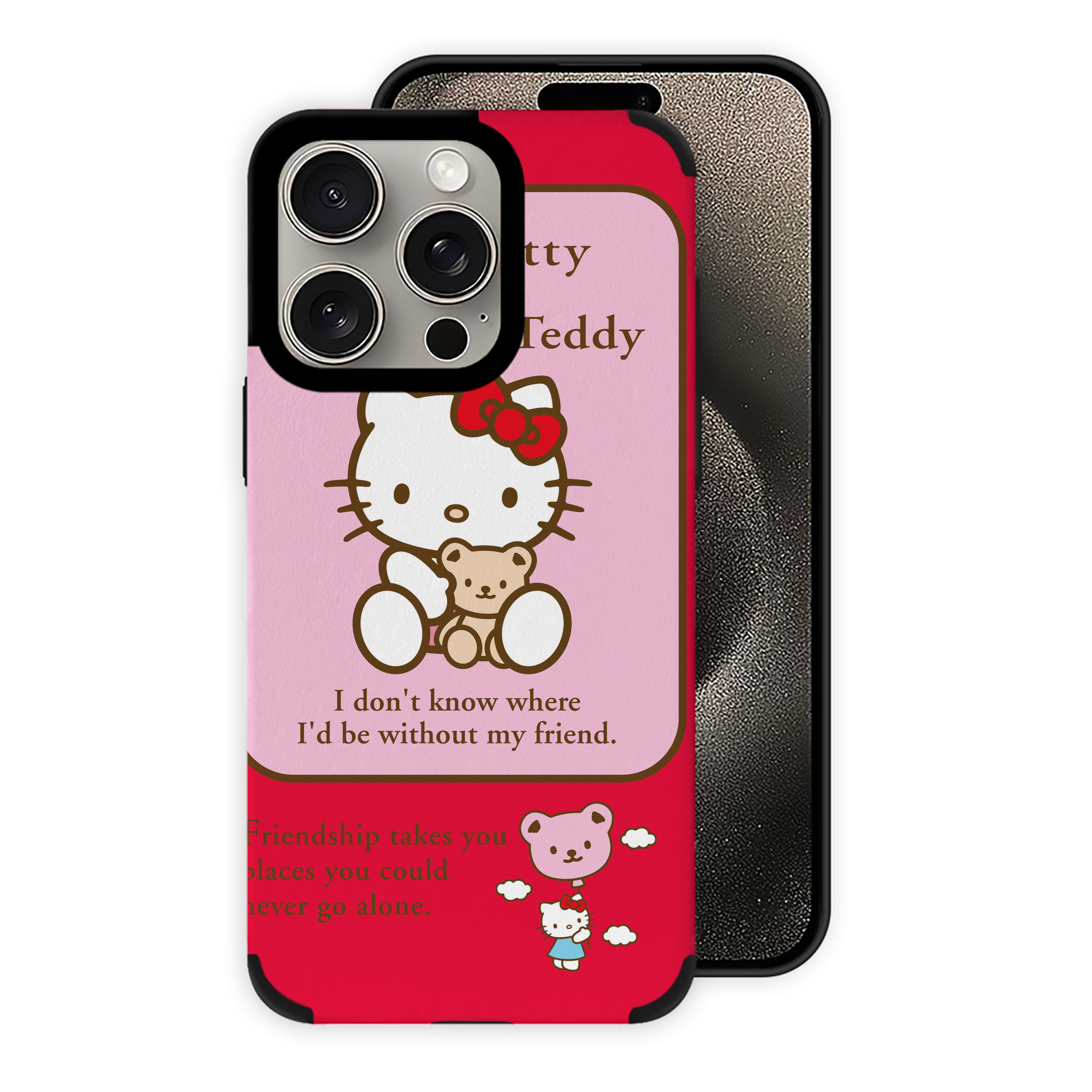 （画像用） Hello Kitty ハローキティ 【iPhone15ProMax対応】 PUレザー スマホケース 耐衝撃＆黄変防止
