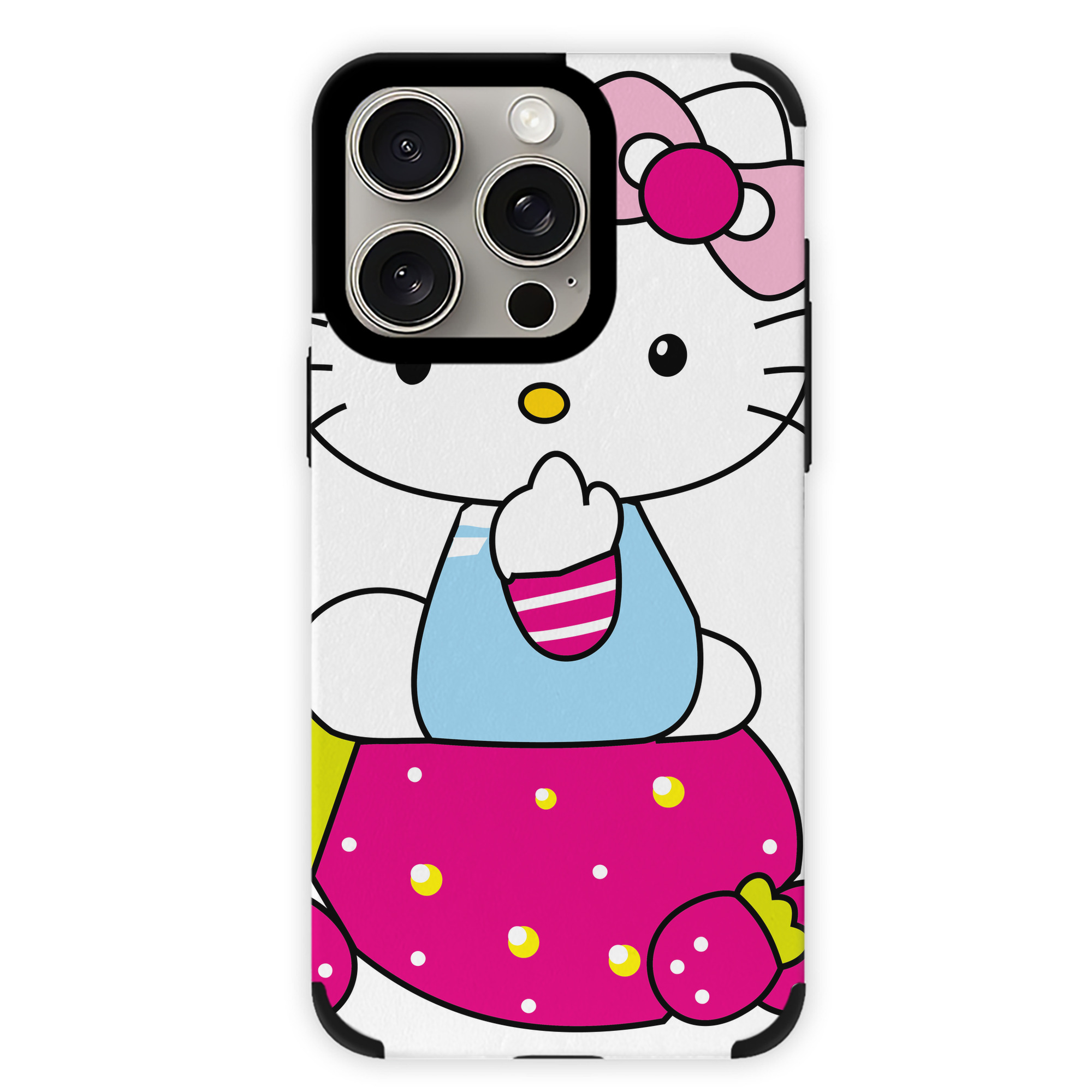 （画像用） Hello Kitty ハローキティ 【iPhone15ProMax対応】 PUレザー スマホケース 耐衝撃＆黄変防止