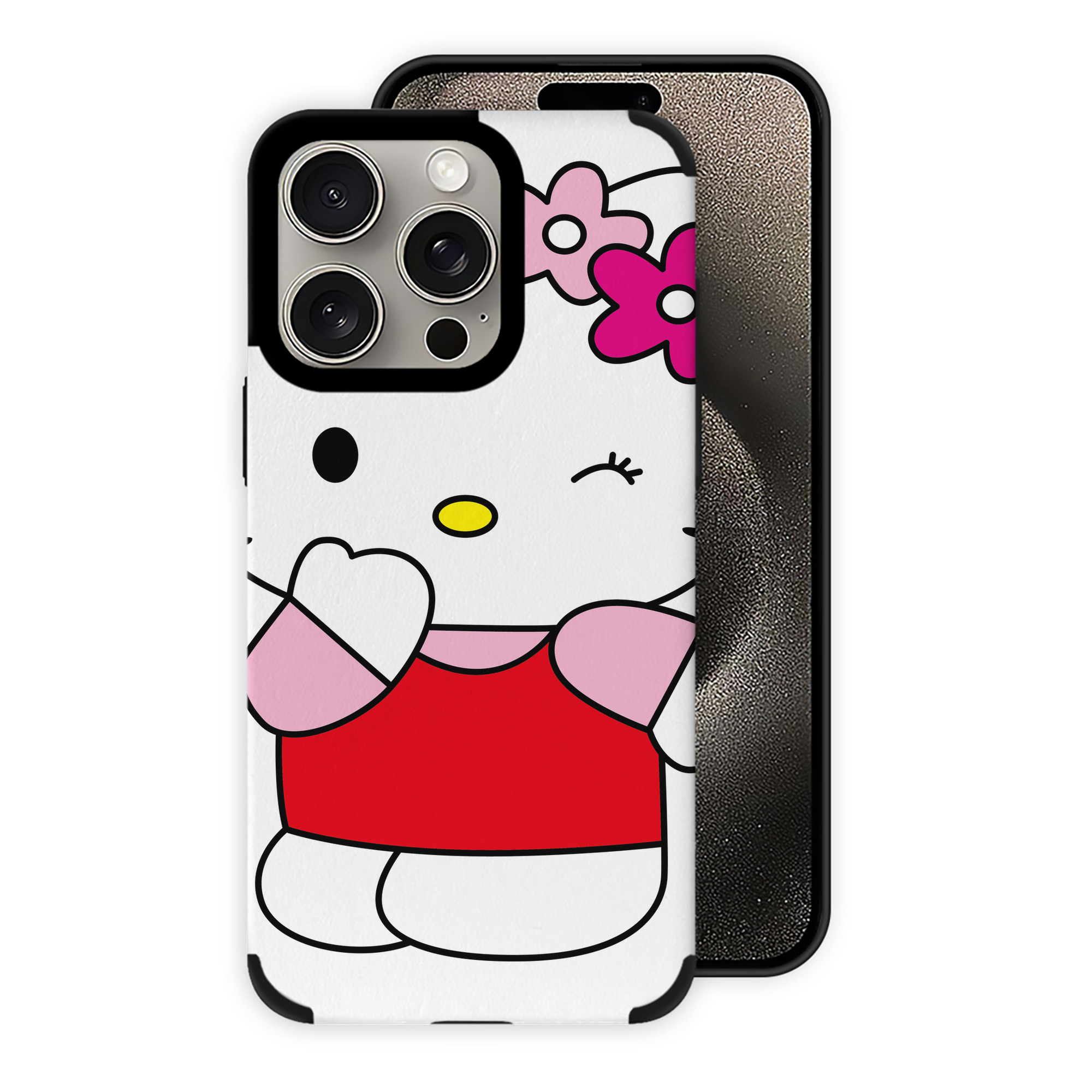 （画像用） Hello Kitty ハローキティ 【iPhone15ProMax対応】 PUレザー スマホケース 耐衝撃＆黄変防止