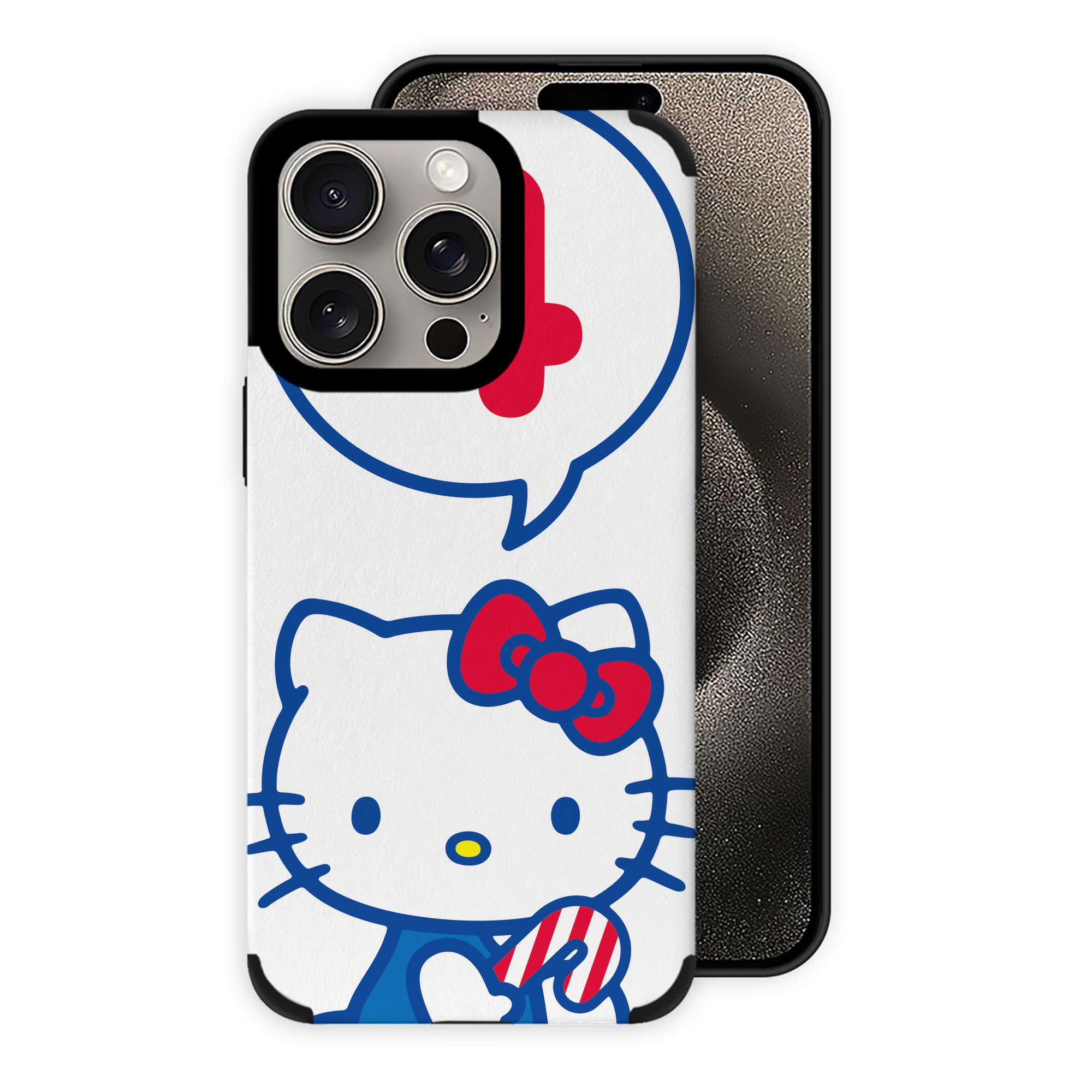 （画像用） Hello Kitty ハローキティ 【iPhone15ProMax対応】 PUレザー スマホケース 耐衝撃＆黄変防止