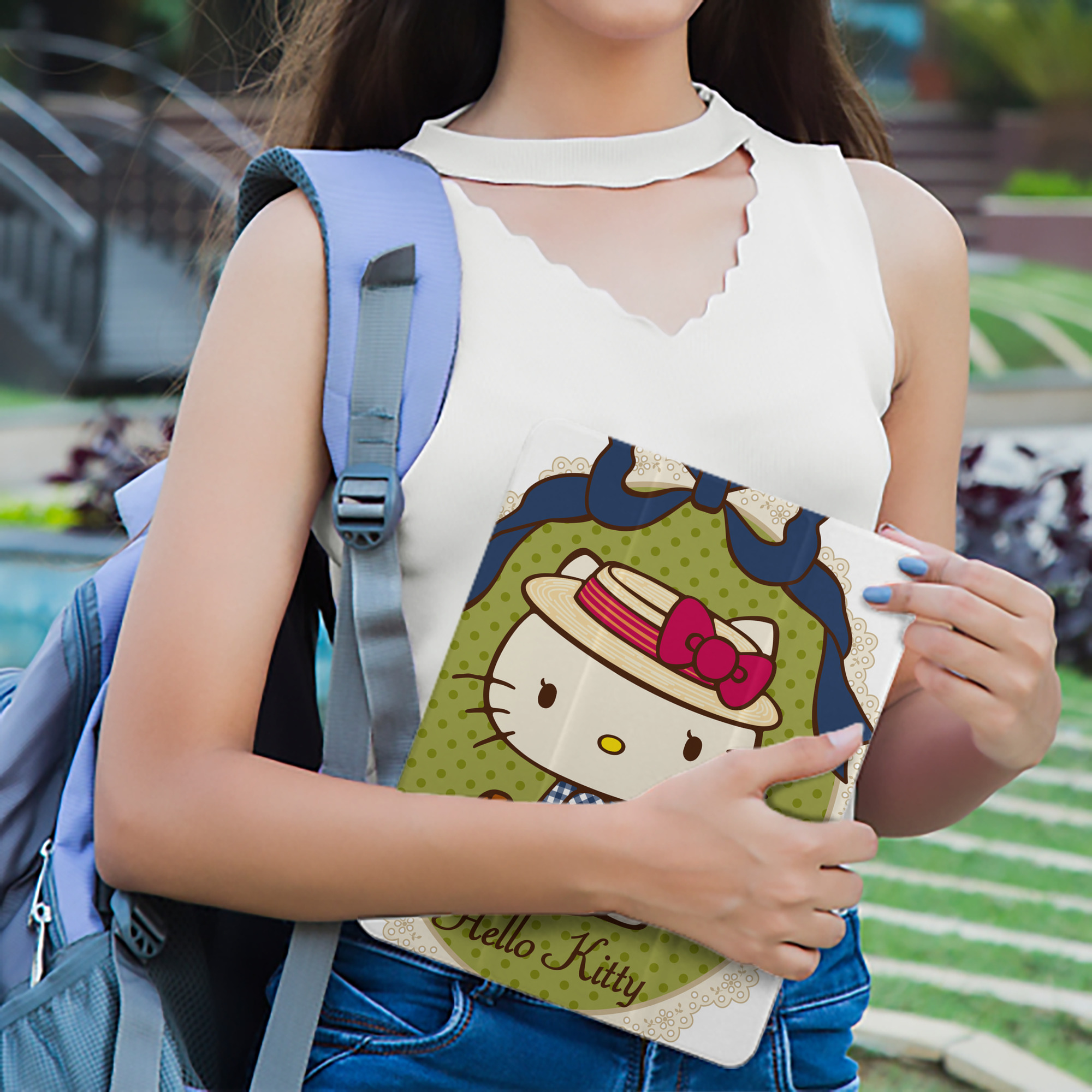 Hello Kitty ハローキティ IPad ケース ペン収納付き 三つ折りスタンド PUレザー×シリコン 対応機種9.5/10.5/10.9インチ