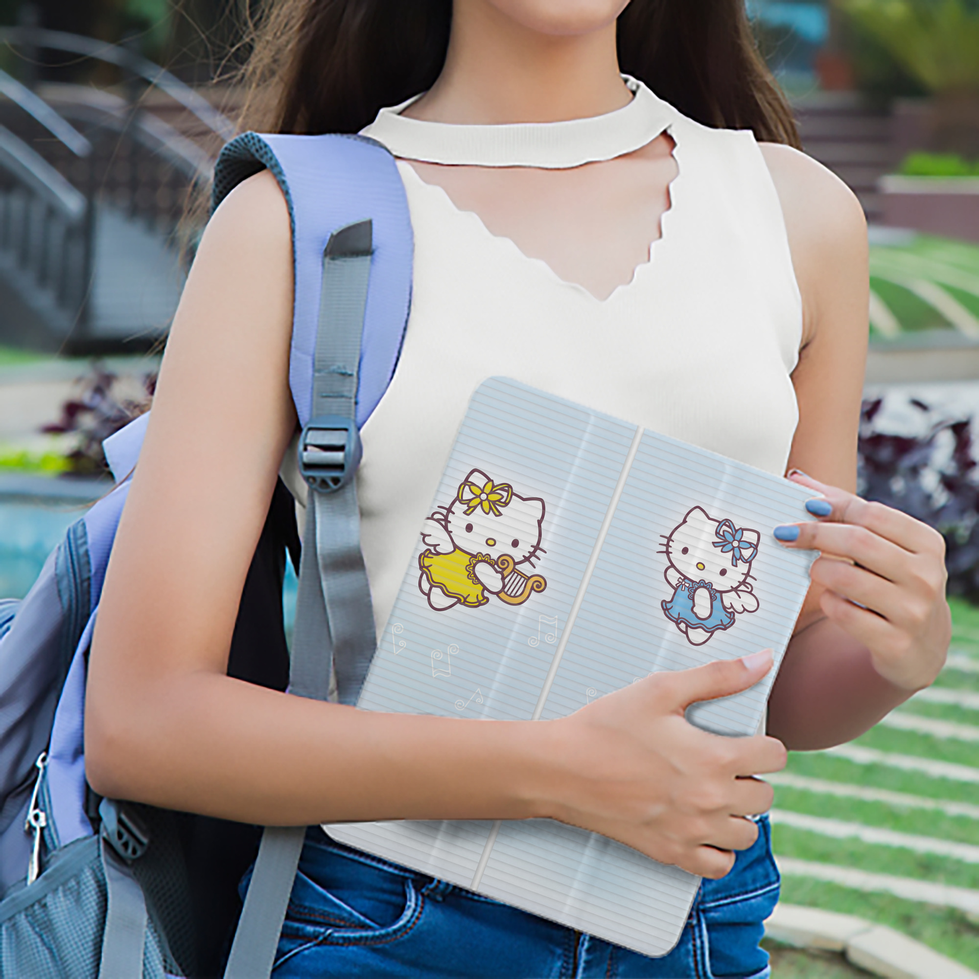 Hello Kitty ハローキティ IPad ケース ペン収納付き 三つ折りスタンド PUレザー×シリコン 対応機種9.5/10.5/10.9インチ