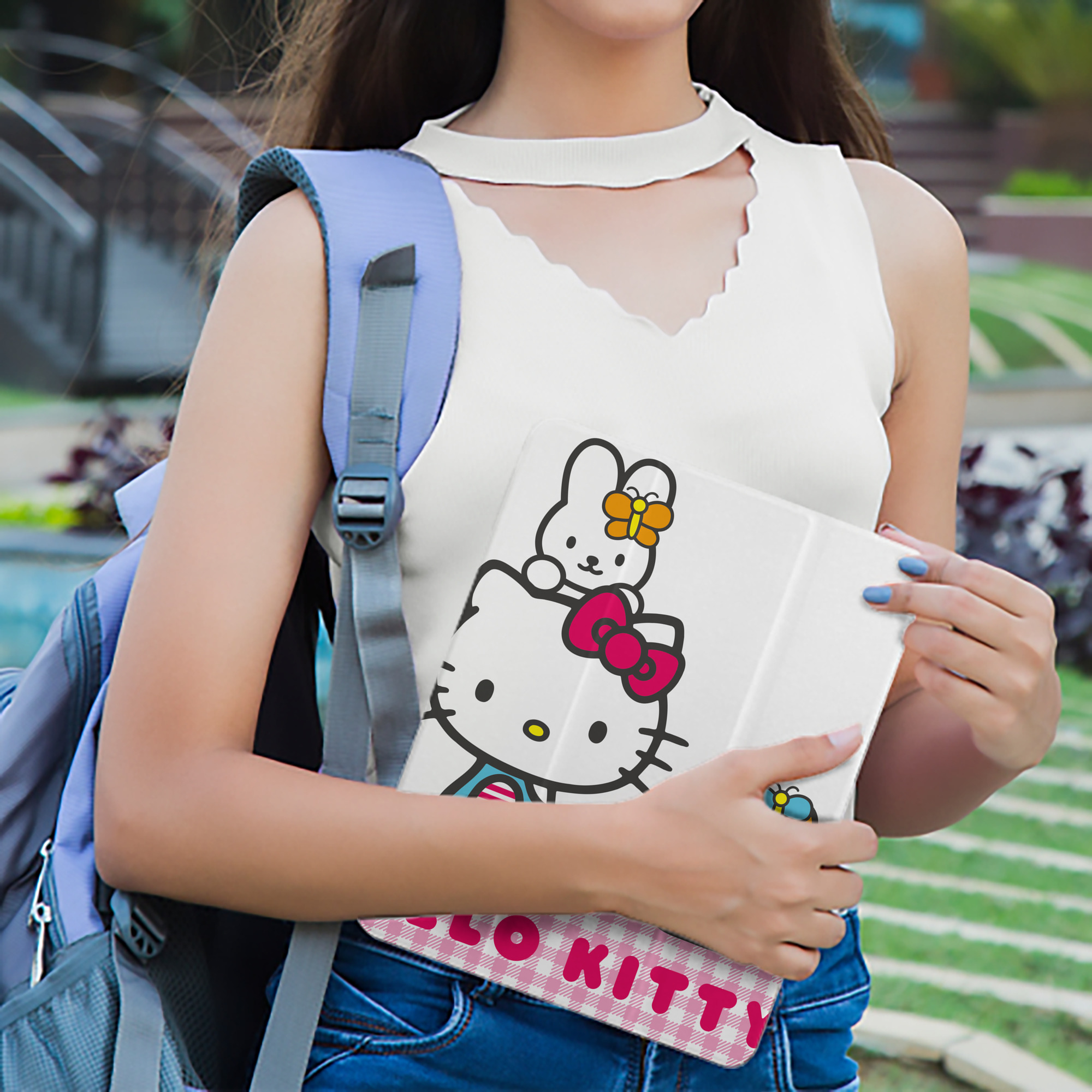 Hello Kitty ハローキティ IPad ケース ペン収納付き 三つ折りスタンド PUレザー×シリコン 対応機種9.5/10.5/10.9インチ