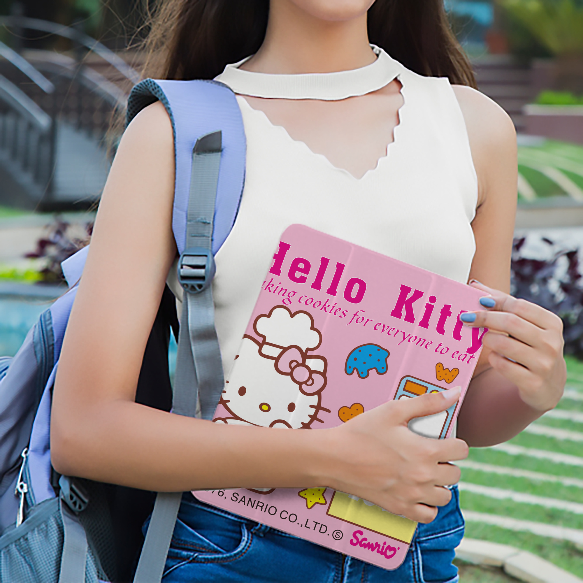 Hello Kitty ハローキティ IPad ケース ペン収納付き 三つ折りスタンド PUレザー×シリコン 対応機種9.5/10.5/10.9インチ