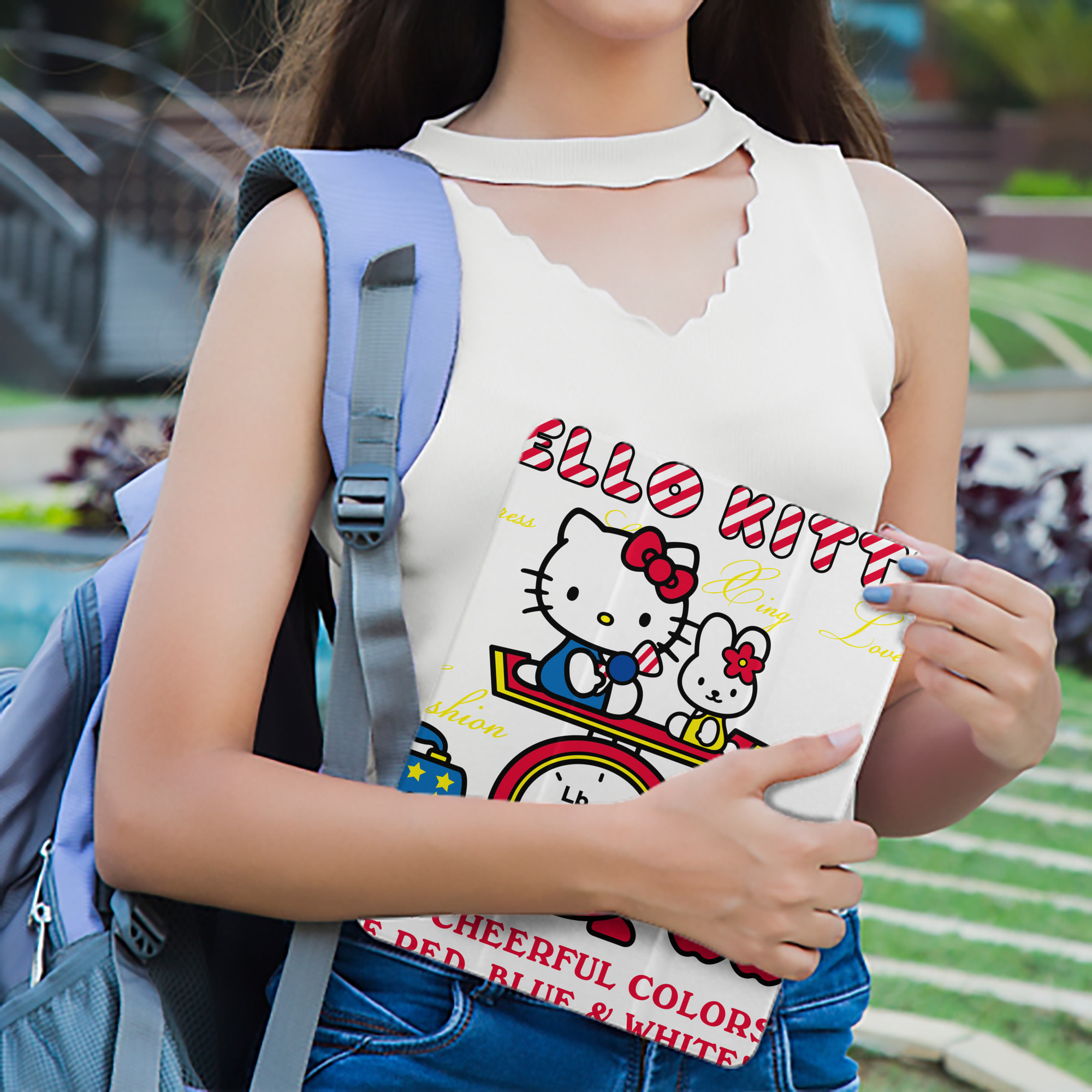Hello Kitty ハローキティ IPad ケース ペン収納付き 三つ折りスタンド PUレザー×シリコン 対応機種9.5/10.5/10.9インチ