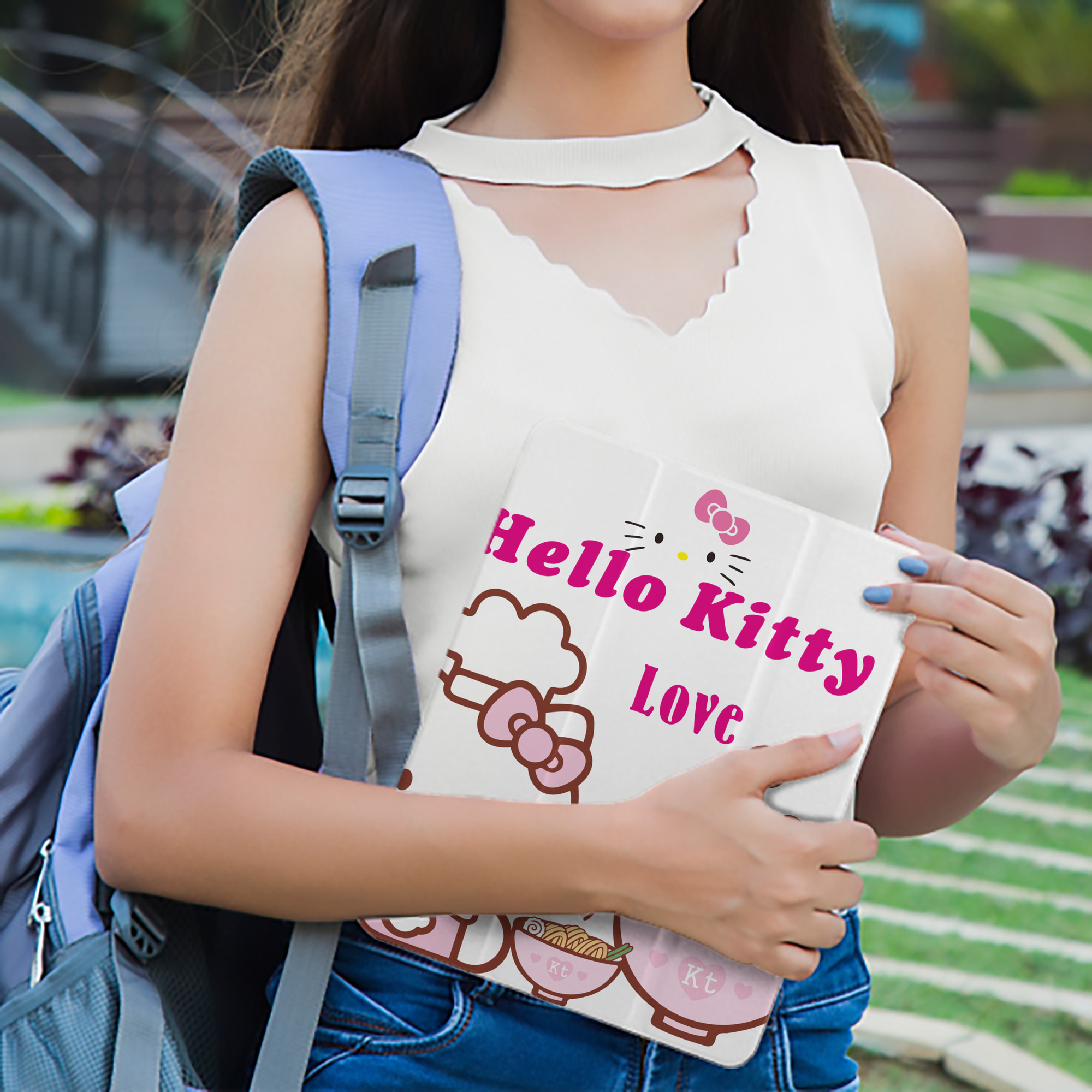 Hello Kitty ハローキティ IPad ケース ペン収納付き 三つ折りスタンド PUレザー×シリコン 対応機種9.5/10.5/10.9インチ