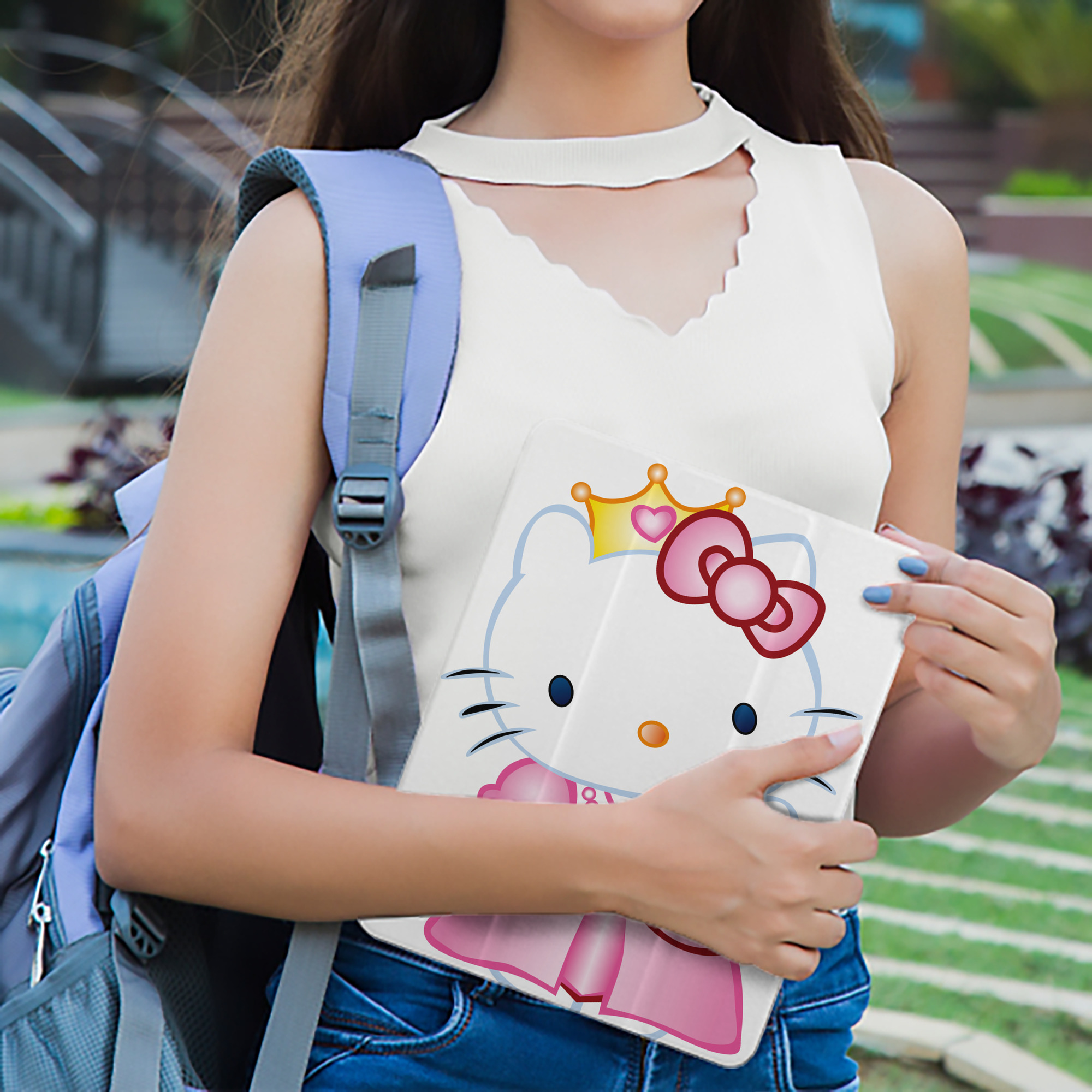 Hello Kitty ハローキティ IPad ケース ペン収納付き 三つ折りスタンド PUレザー×シリコン 対応機種9.5/10.5/10.9インチ