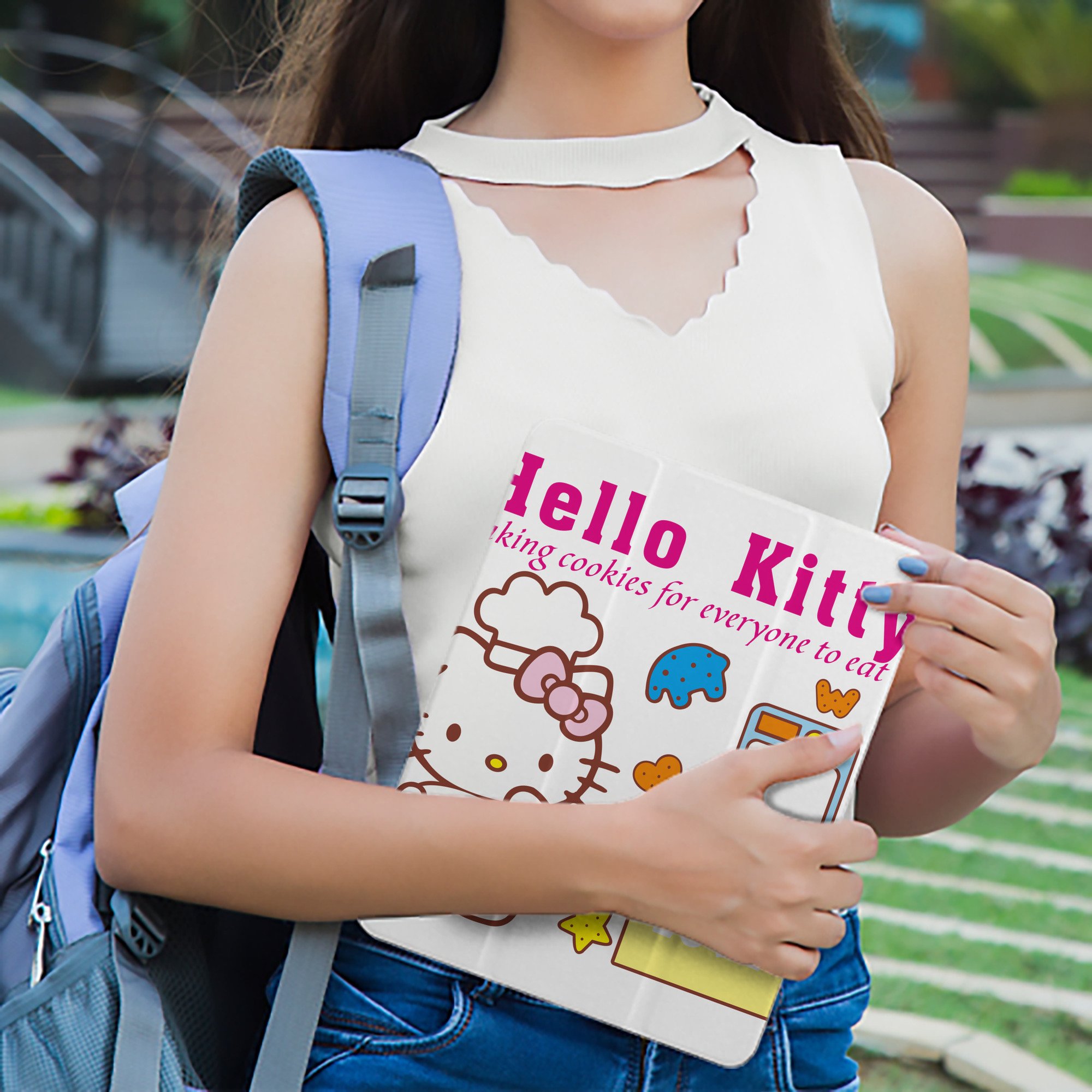 Hello Kitty ハローキティ IPad ケース ペン収納付き 三つ折りスタンド PUレザー×シリコン 対応機種9.5/10.5/10.9インチ