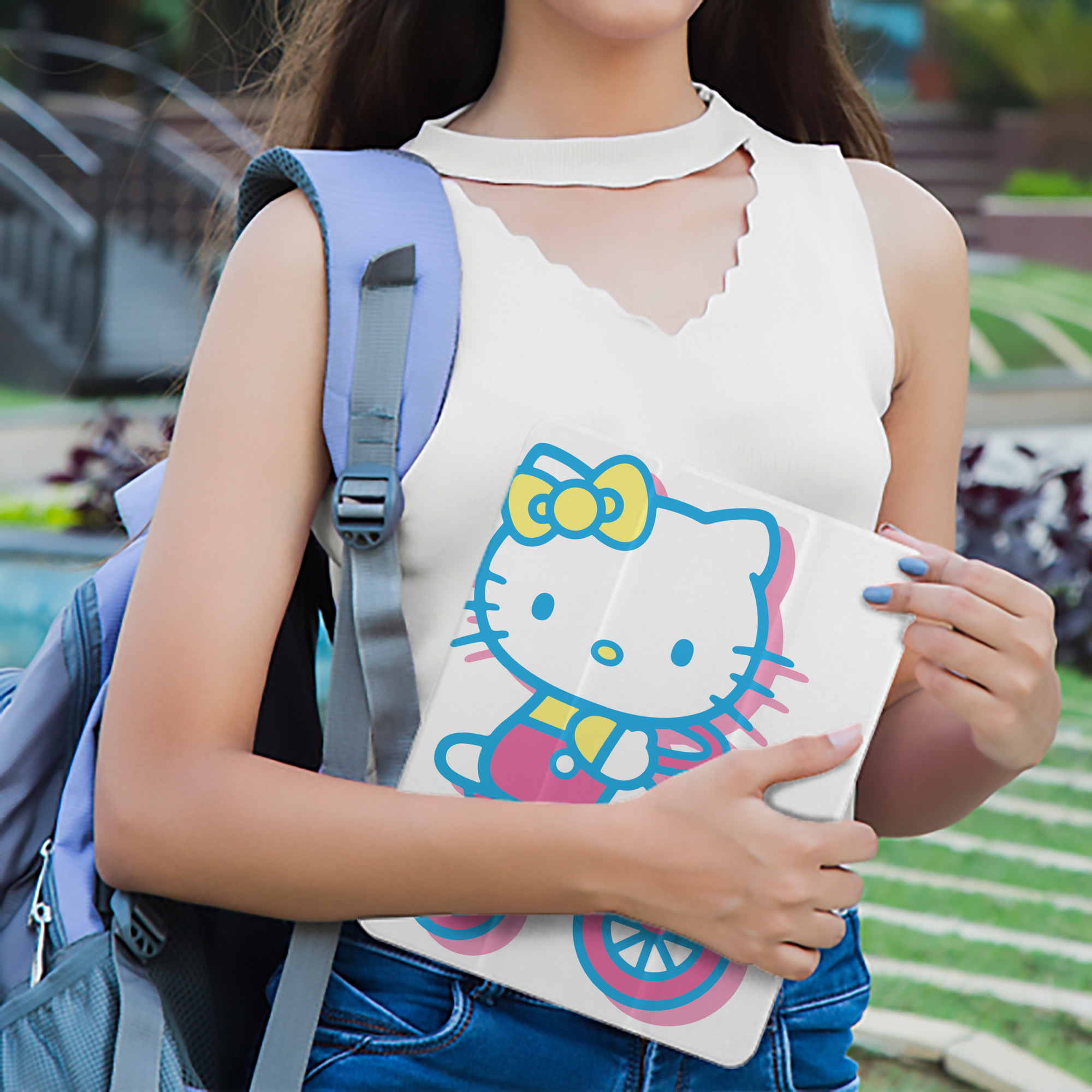Hello Kitty ハローキティ IPad ケース ペン収納付き 三つ折りスタンド PUレザー×シリコン 対応機種9.5/10.5/10.9インチ