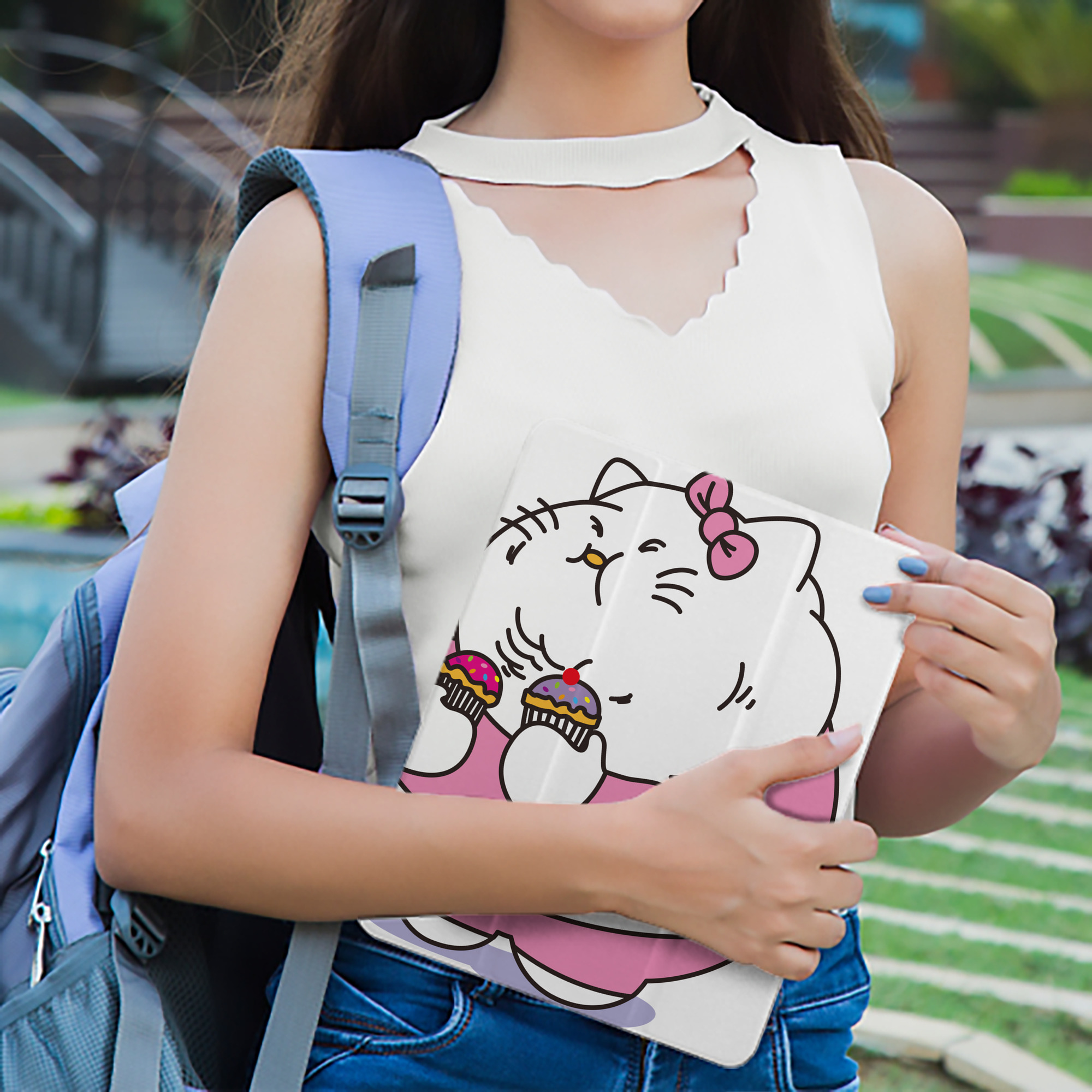 Hello Kitty ハローキティ IPad ケース ペン収納付き 三つ折りスタンド PUレザー×シリコン 対応機種9.5/10.5/10.9インチ