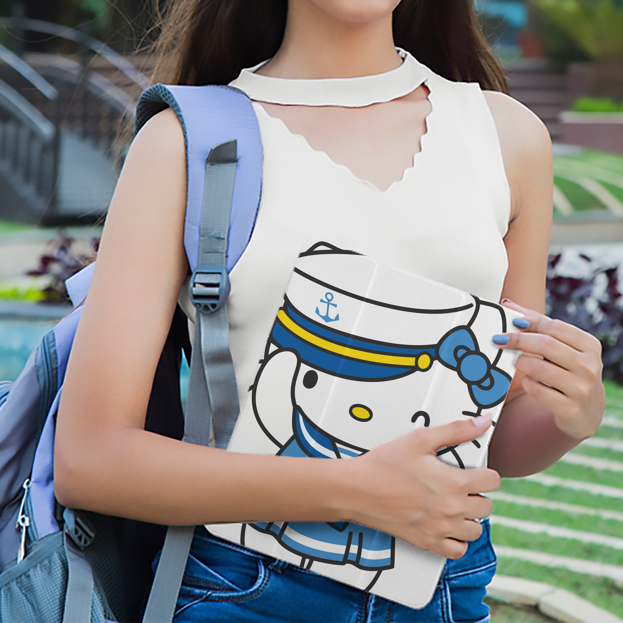 Hello Kitty ハローキティ IPad ケース ペン収納付き 三つ折りスタンド PUレザー×シリコン 対応機種9.5/10.5/10.9インチ