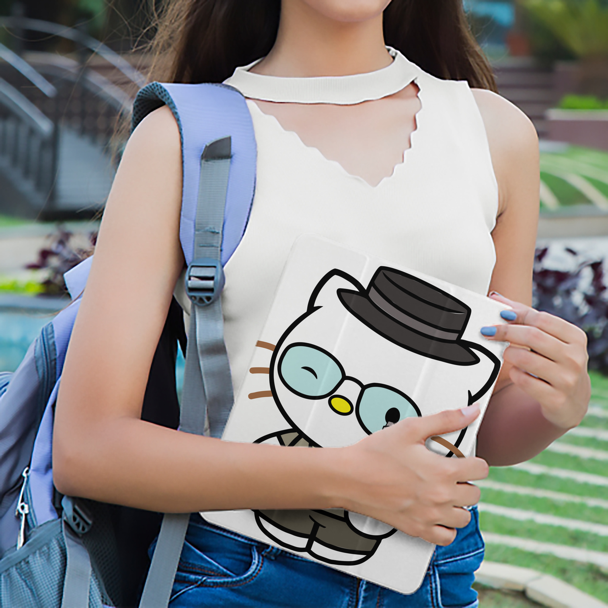Hello Kitty ハローキティ IPad ケース ペン収納付き 三つ折りスタンド PUレザー×シリコン 対応機種9.5/10.5/10.9インチ