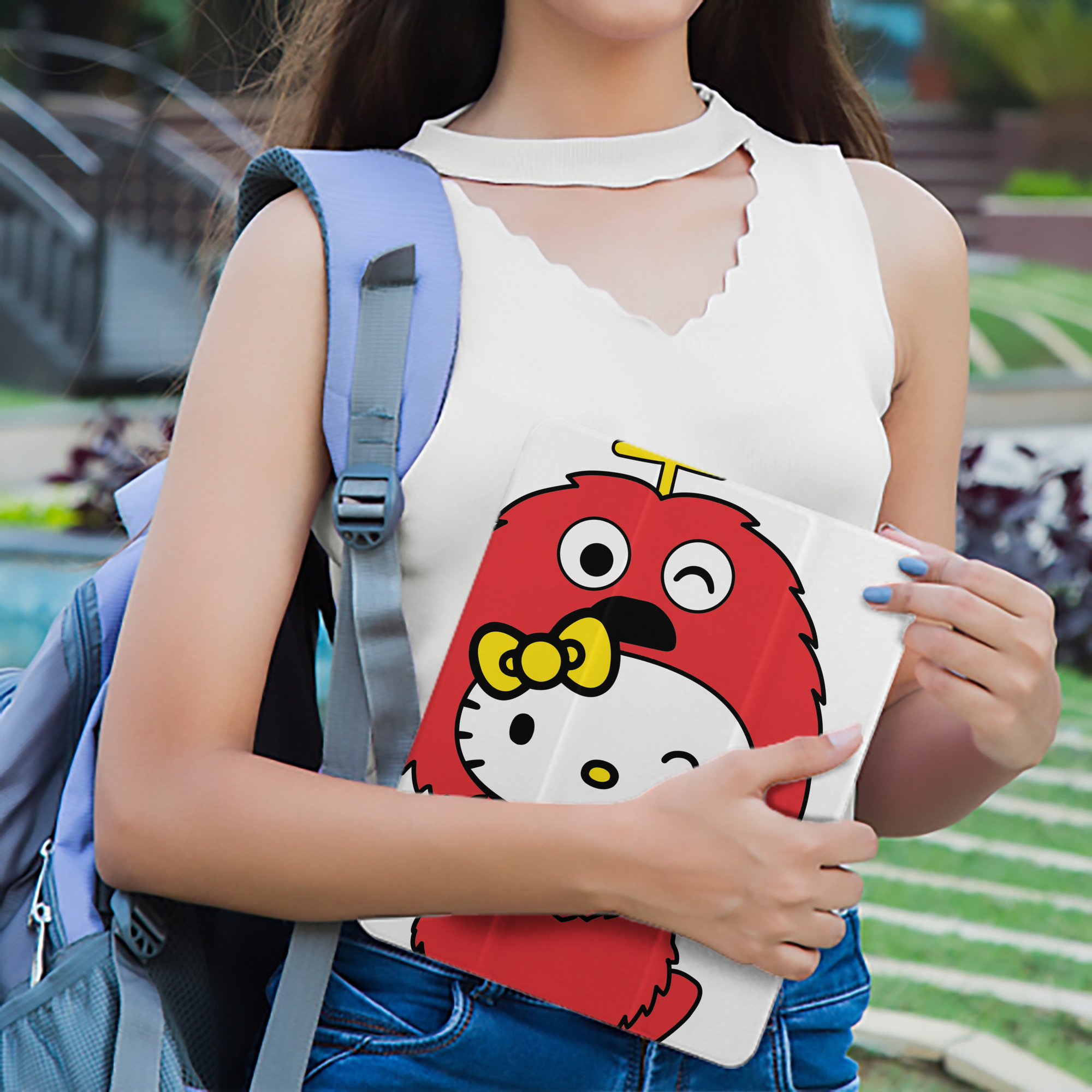 Hello Kitty ハローキティ IPad ケース ペン収納付き 三つ折りスタンド PUレザー×シリコン 対応機種9.5/10.5/10.9インチ