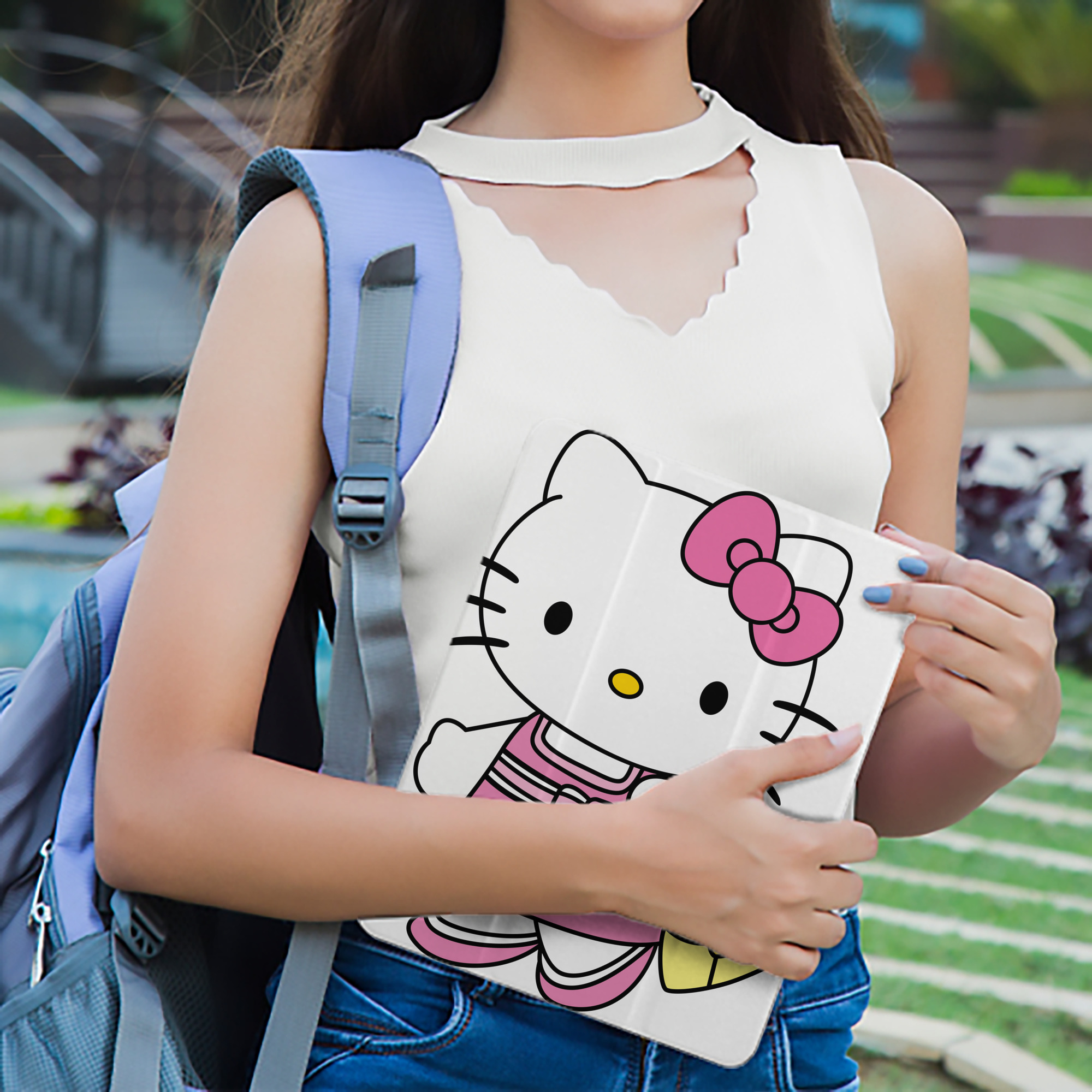 Hello Kitty ハローキティ IPad ケース ペン収納付き 三つ折りスタンド PUレザー×シリコン 対応機種9.5/10.5/10.9インチ