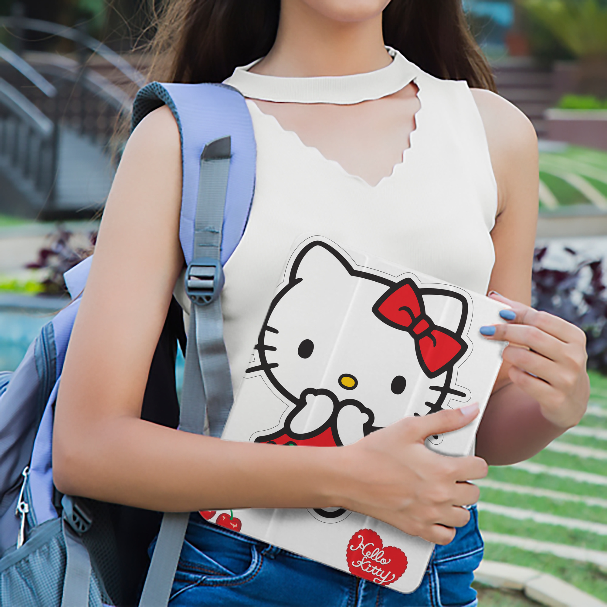 Hello Kitty ハローキティ IPad ケース ペン収納付き 三つ折りスタンド PUレザー×シリコン 対応機種9.5/10.5/10.9インチ
